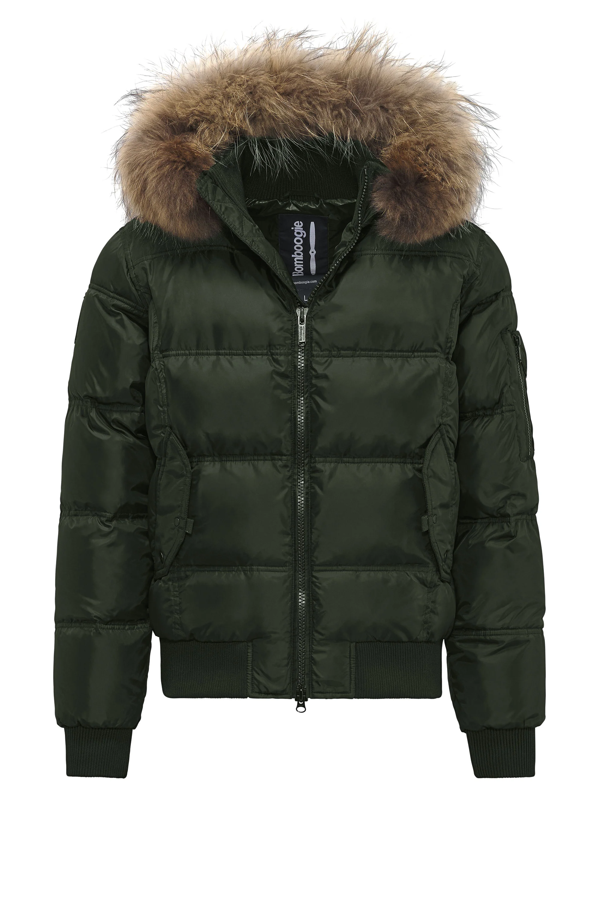 Bomber Imbottito in Piuma con Bordo in Pelliccia Folta - Image 25
