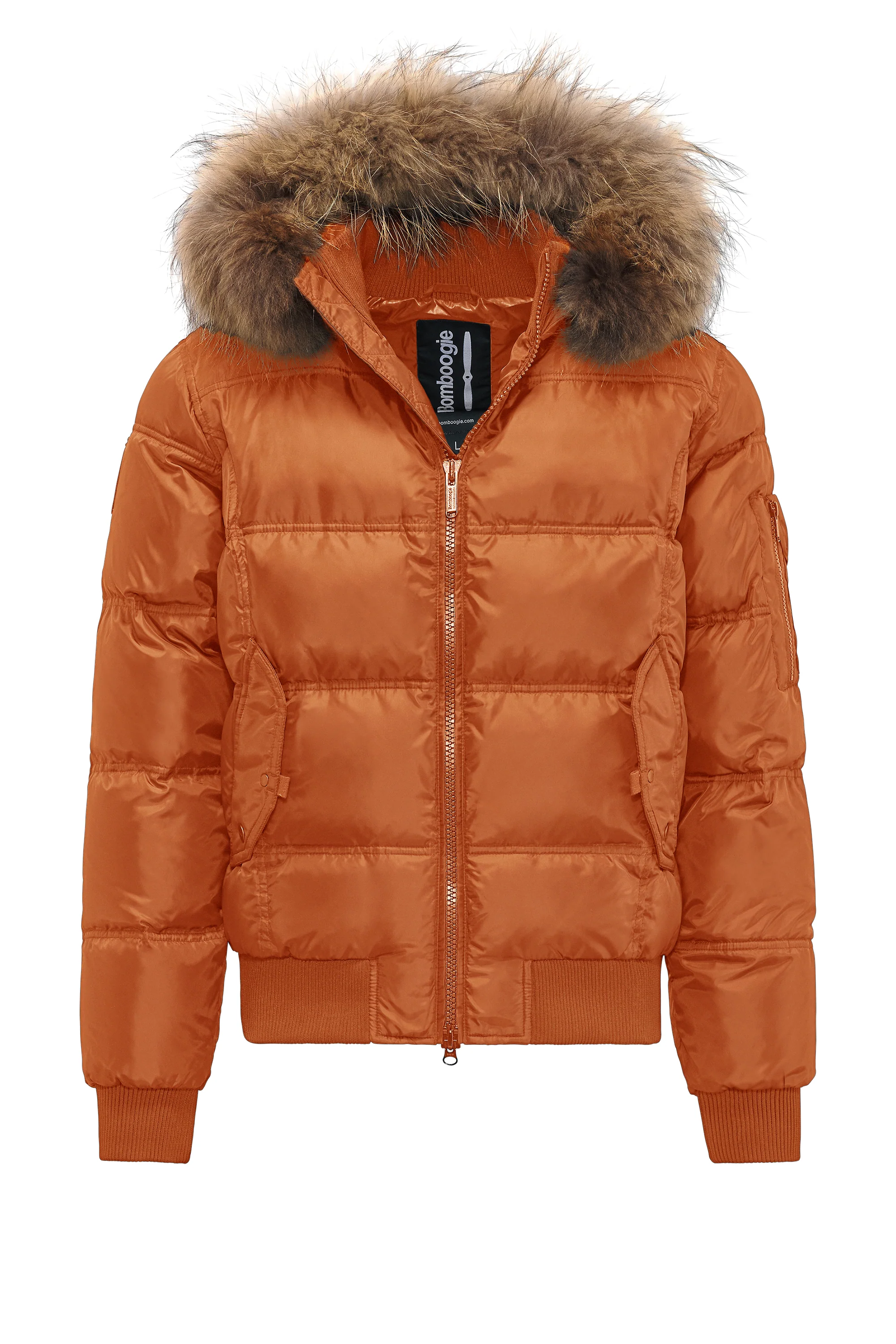 Bomber Imbottito in Piuma con Bordo in Pelliccia Folta - Image 29