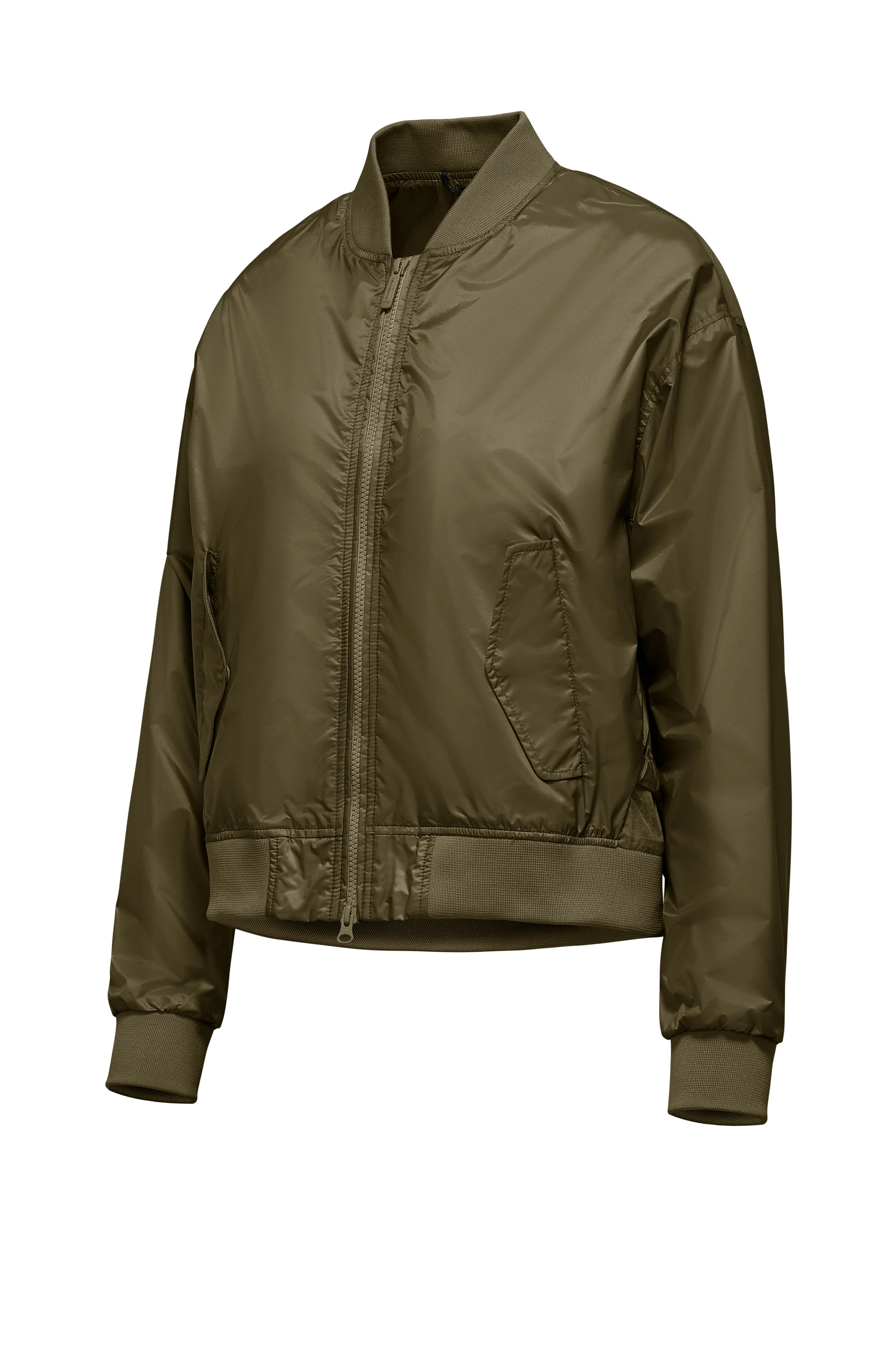 Bomber in Nylon Brillante con Colletto - Image 2