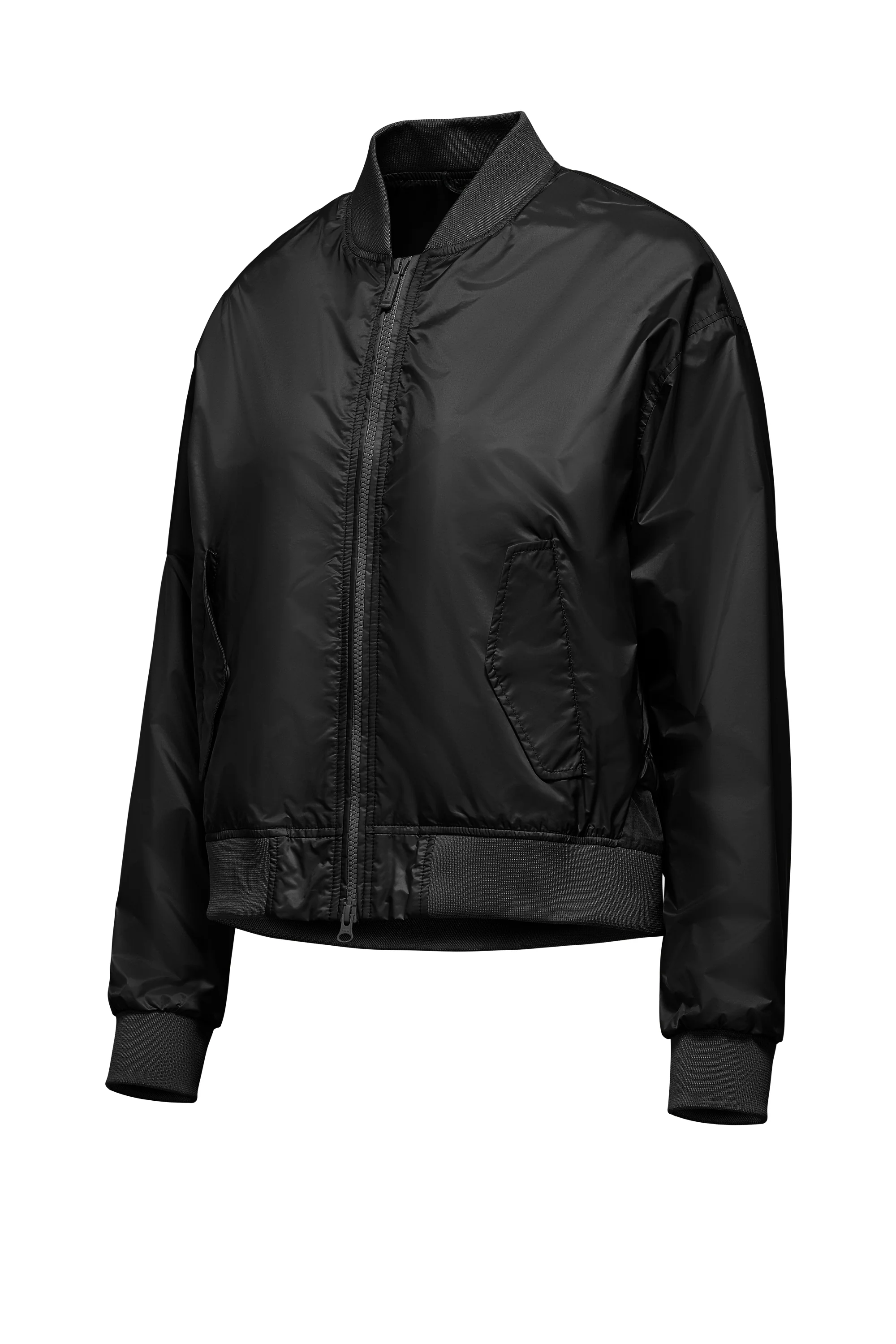 Bomber in Nylon Brillante con Colletto - Image 8