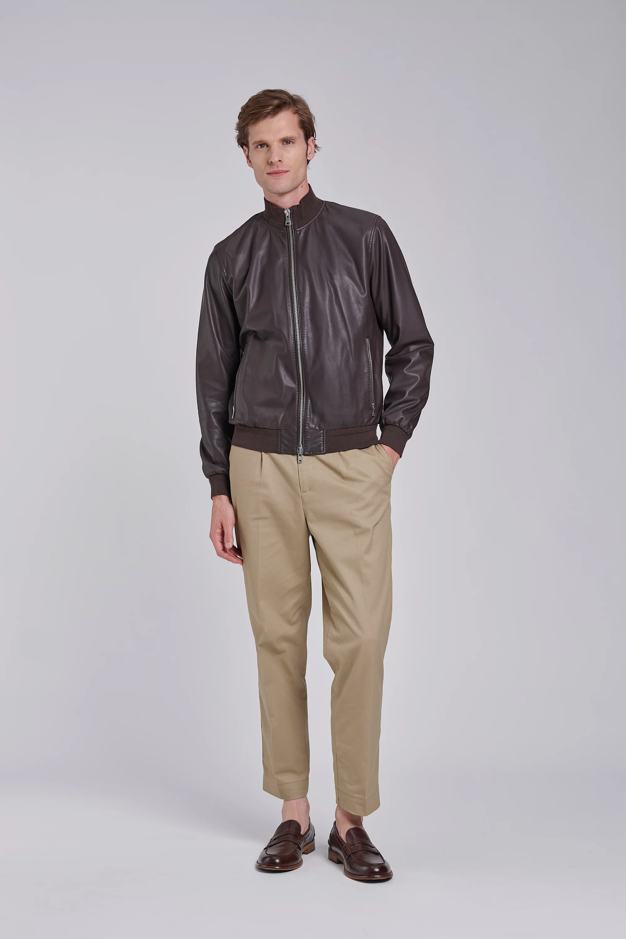 Bomber in pelle dalla ceratura opaca - Image 4