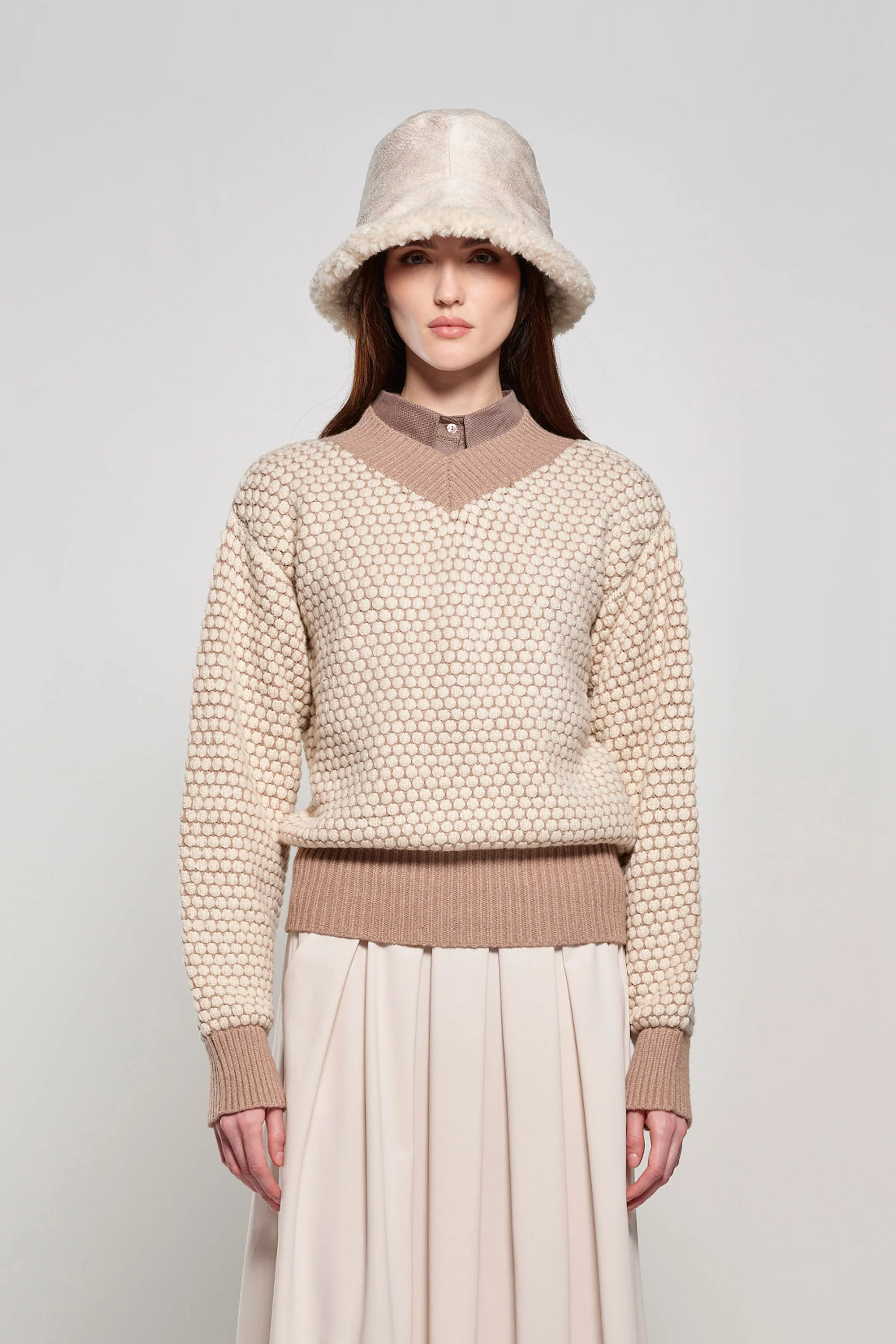 Bucket hat da donna effetto shearling con bordo pelliccetta - Image 12