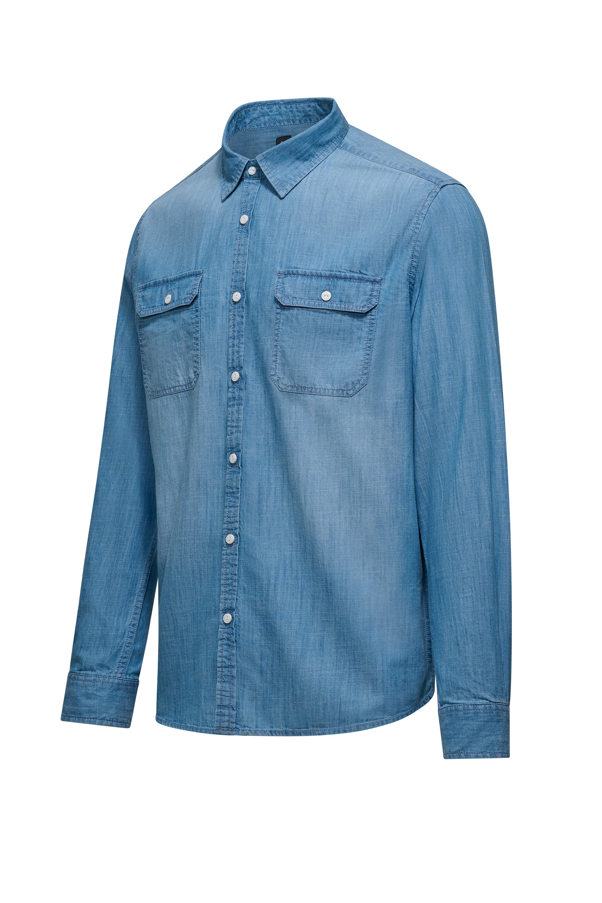Camicia regular fit in cotone chambray - Image 2