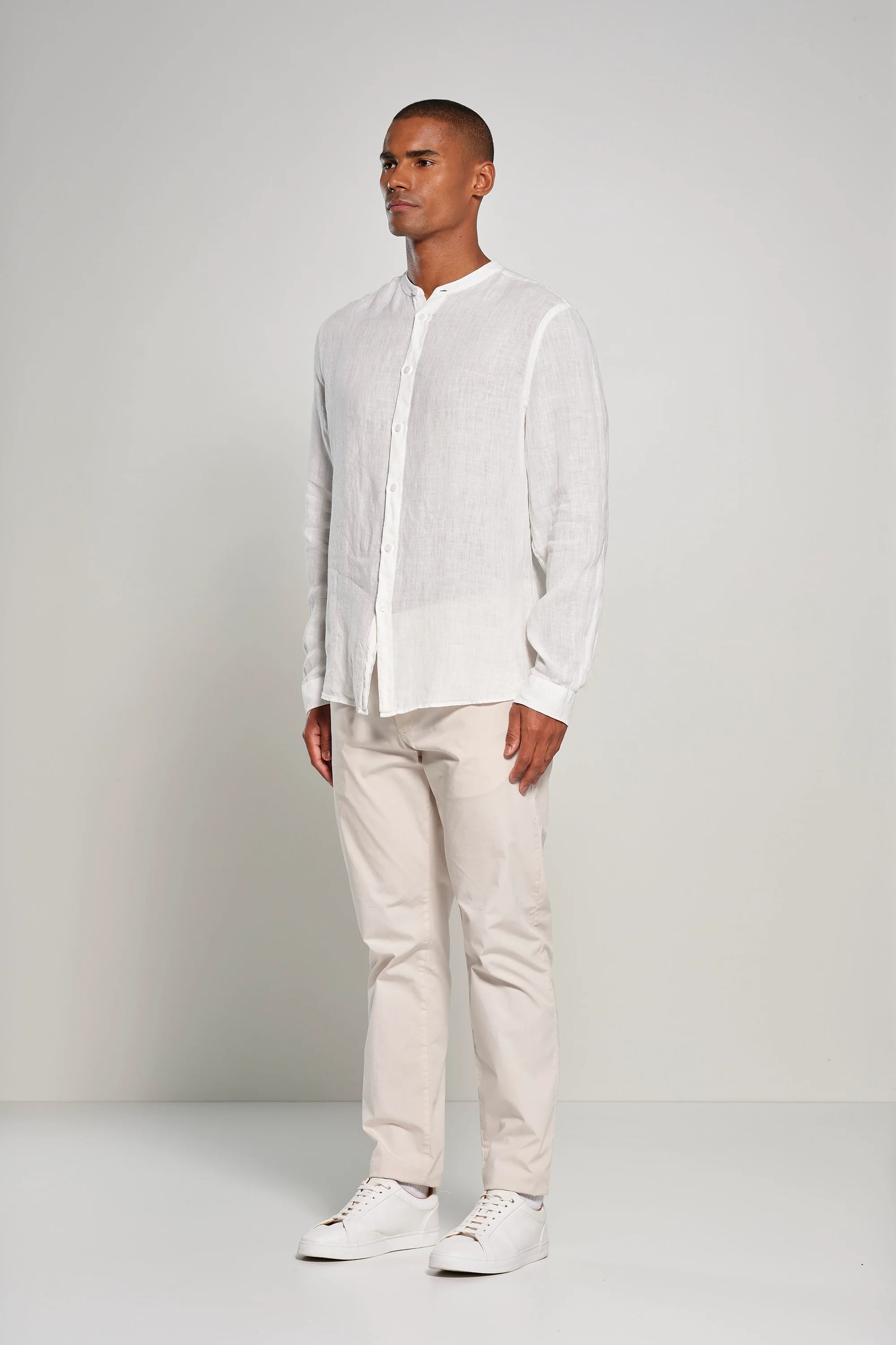Camicia regular fit in lino fiammato - Image 66