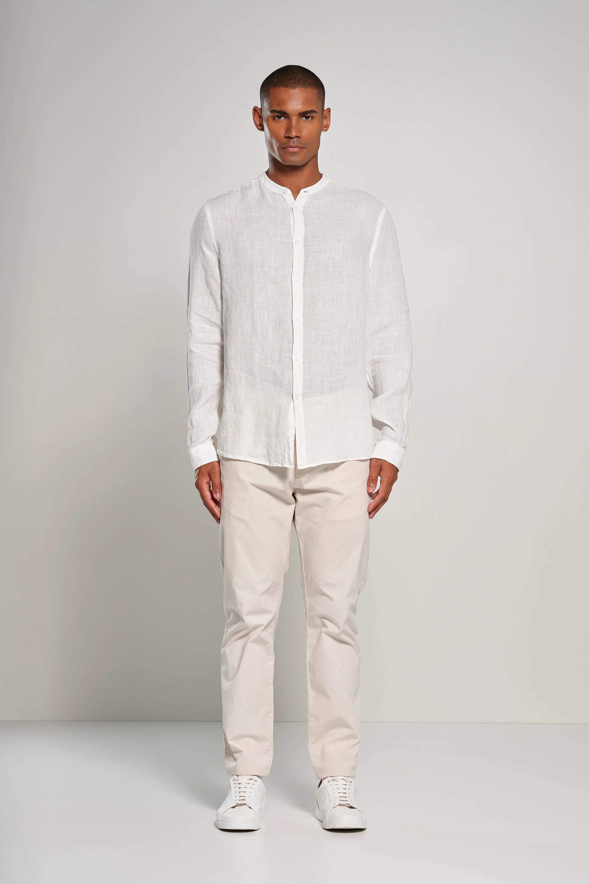 Camicia regular fit in lino fiammato - Image 78