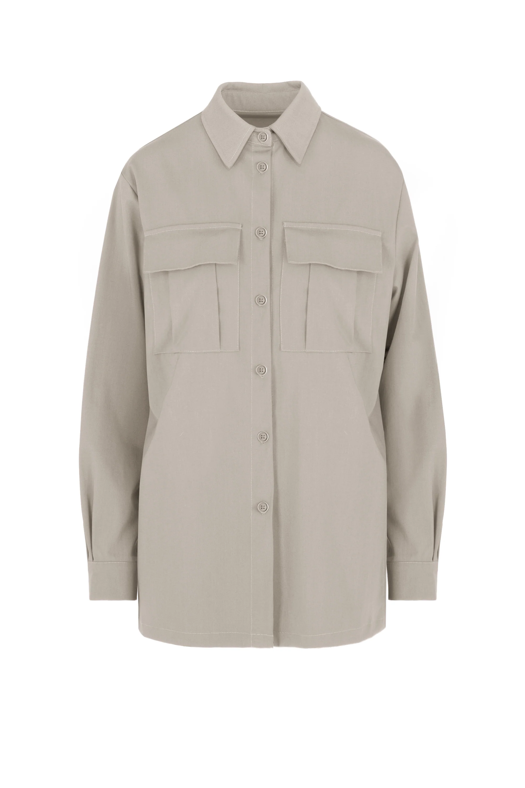 Camicia utility da donna in misto lana leggera stile overshirt - Image 13
