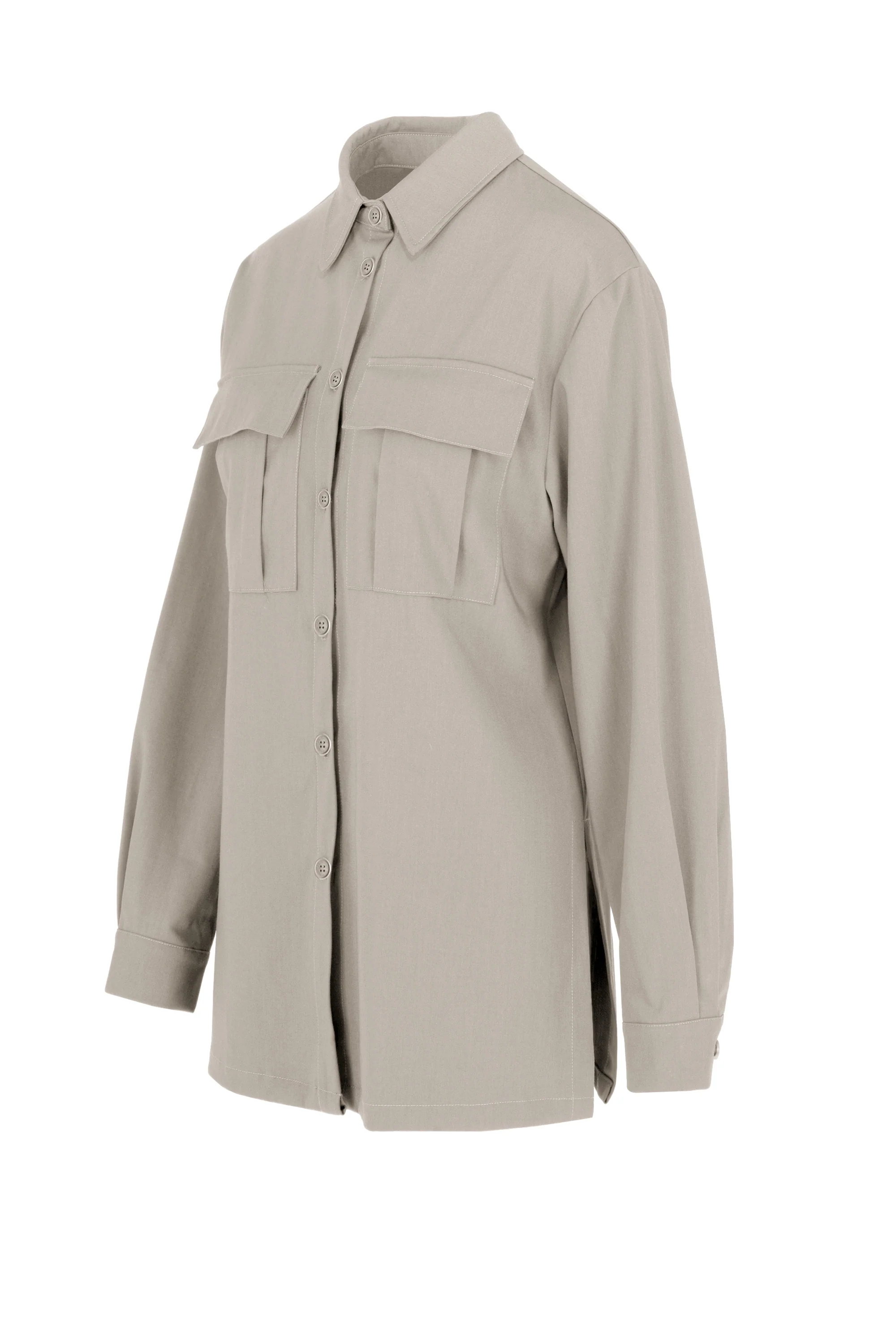 Camicia utility da donna in misto lana leggera stile overshirt - Image 14