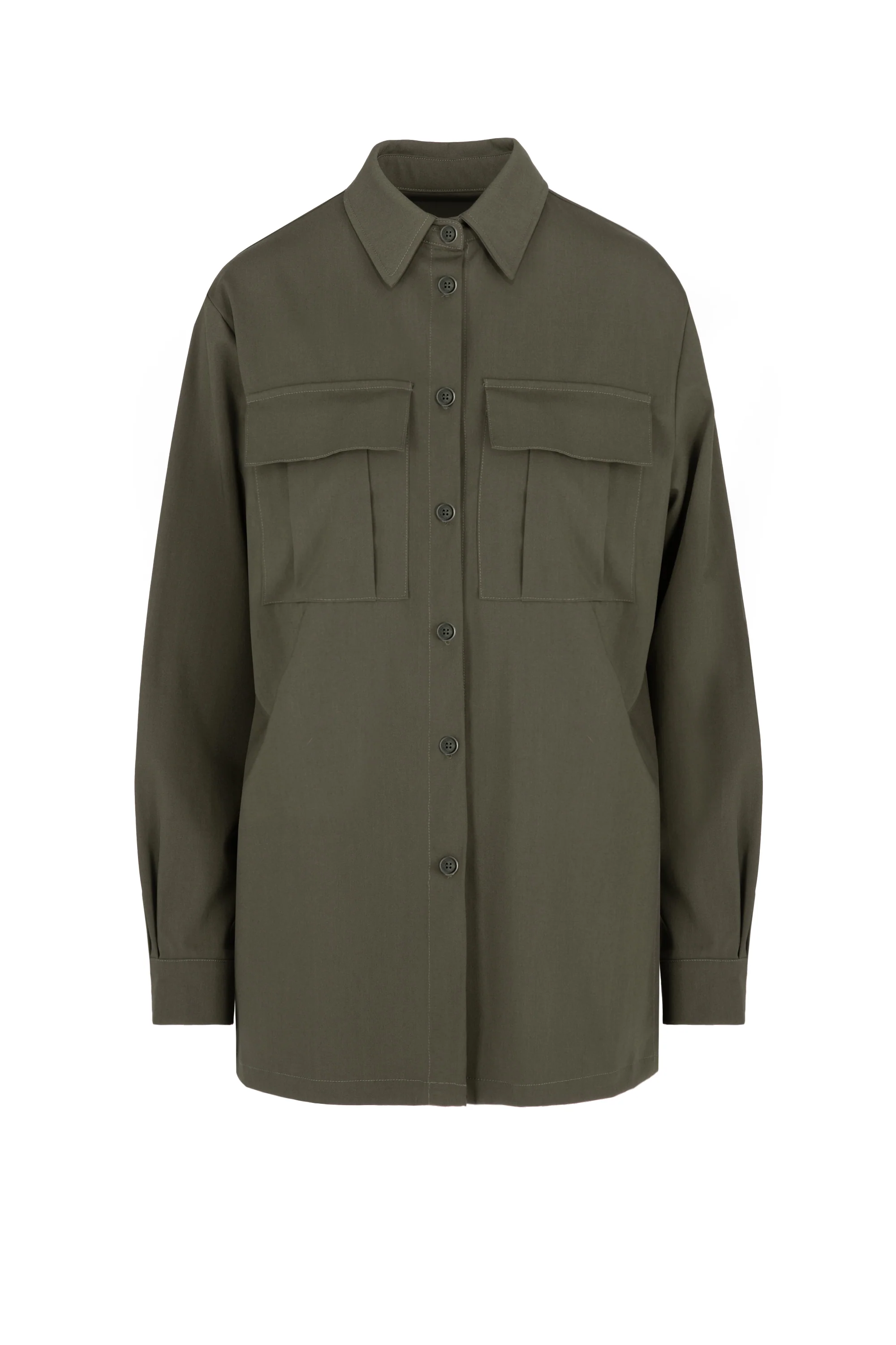 Camicia utility da donna in misto lana leggera stile overshirt - Image 17