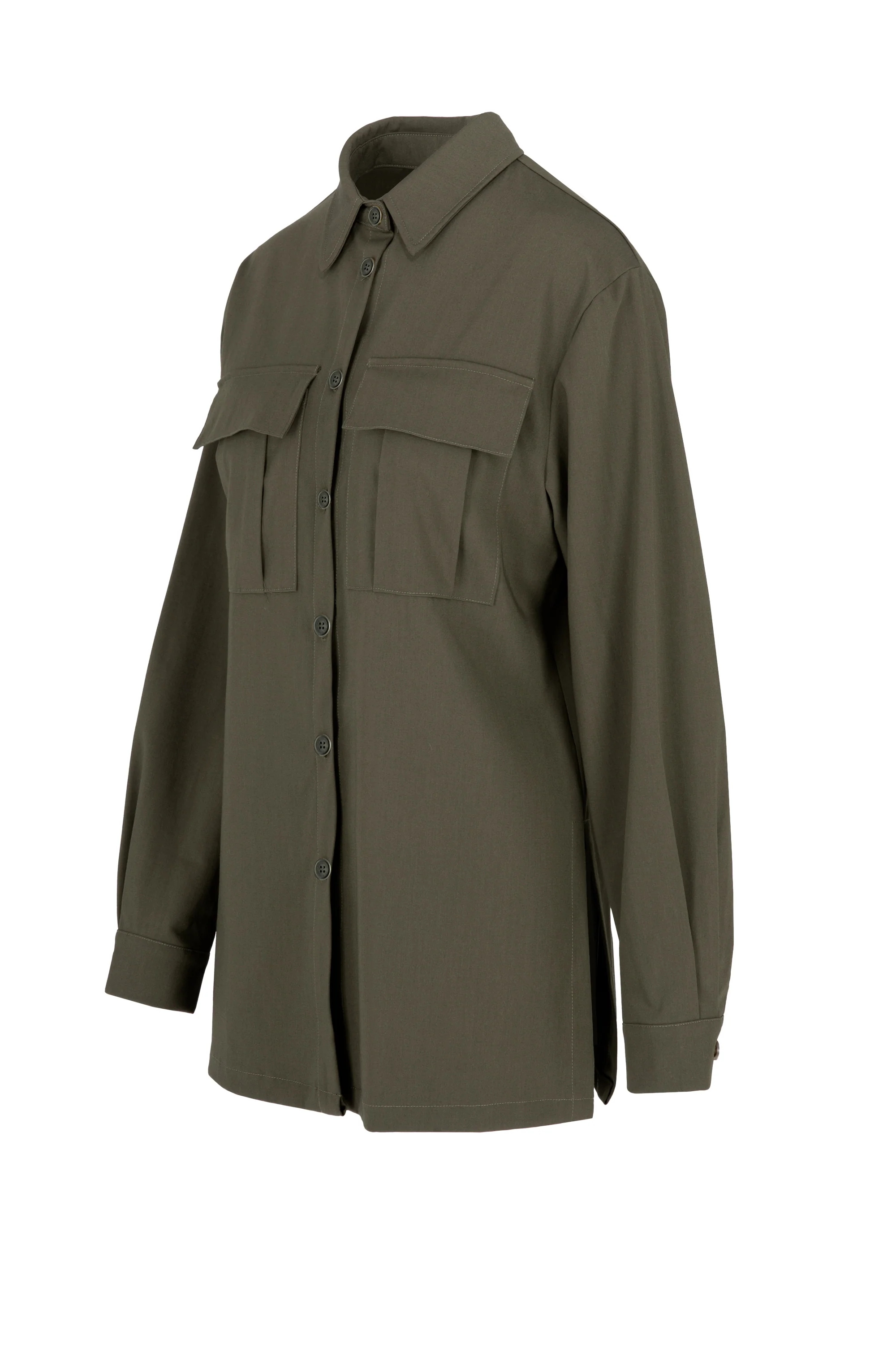 Camicia utility da donna in misto lana leggera stile overshirt - Image 18