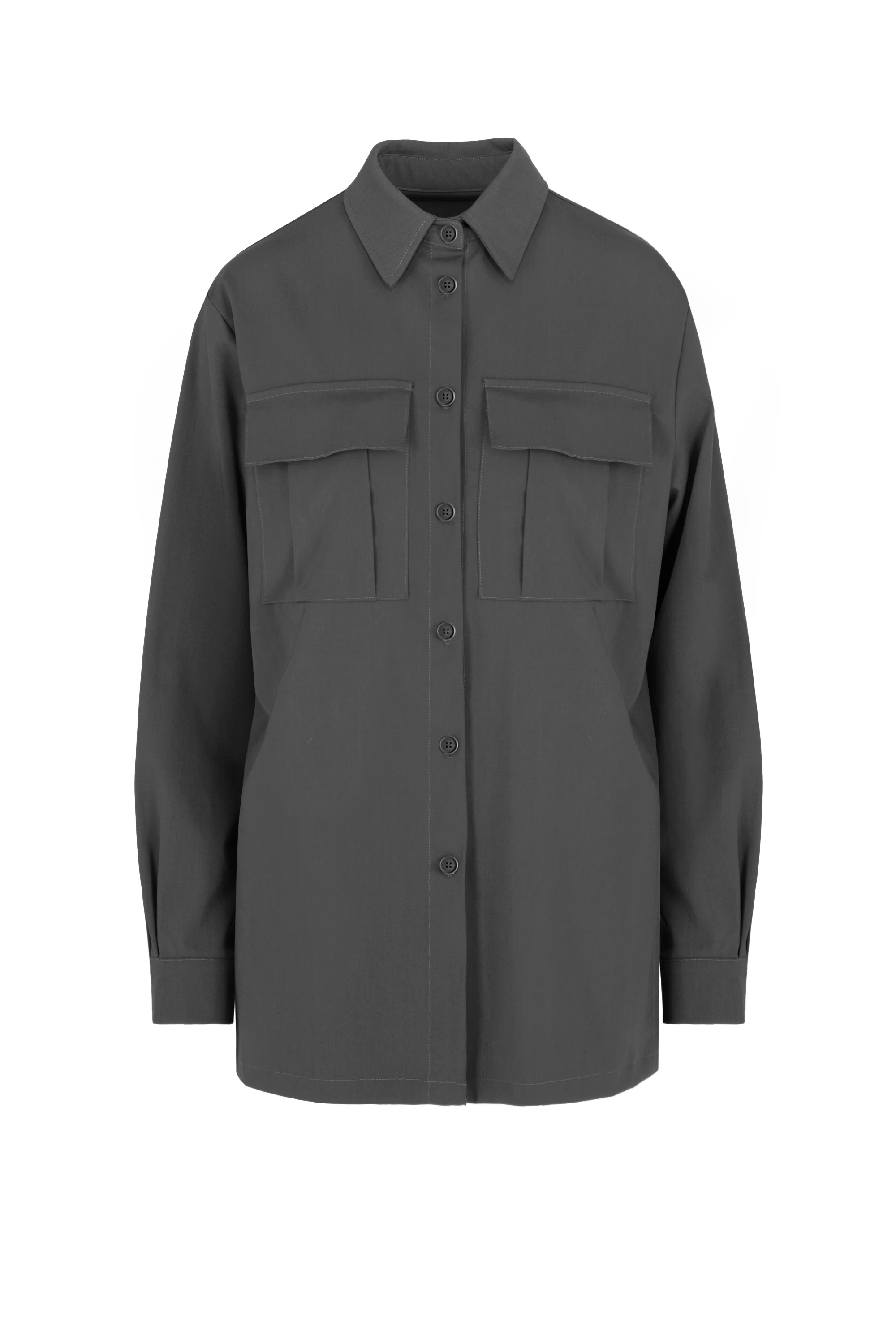 Camicia utility da donna in misto lana leggera stile overshirt - Image 5