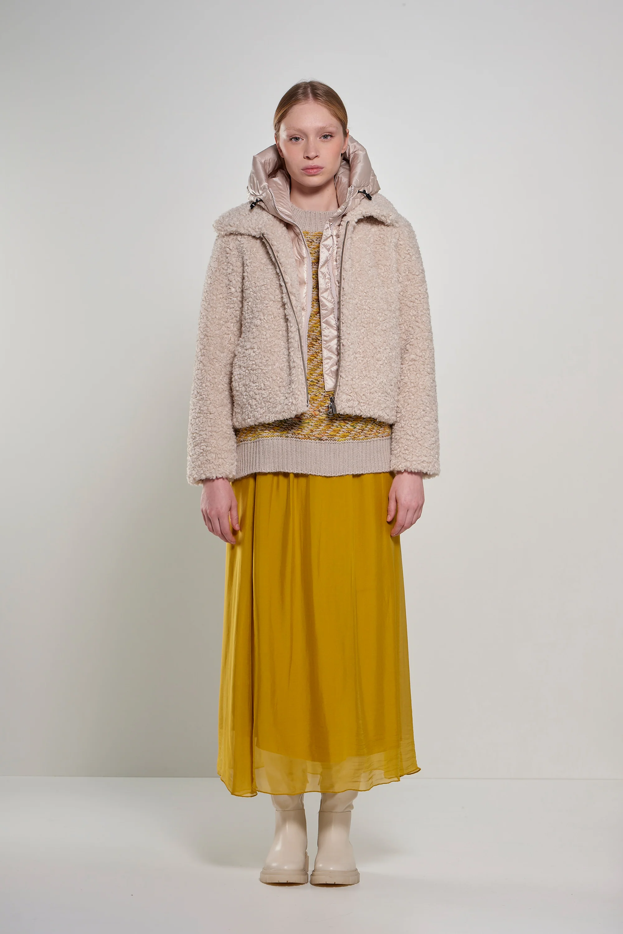 Cappotto corto bimaterico con cappuccio staccabile - Image 25