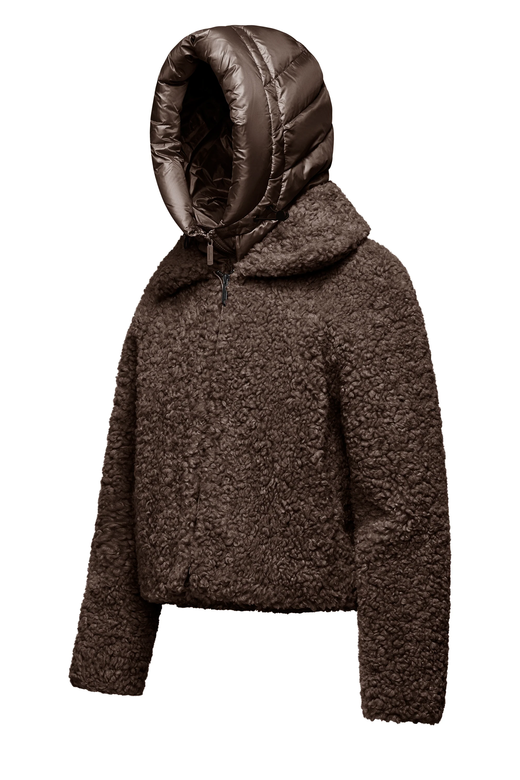 Cappotto corto bimaterico con cappuccio staccabile - Image 7