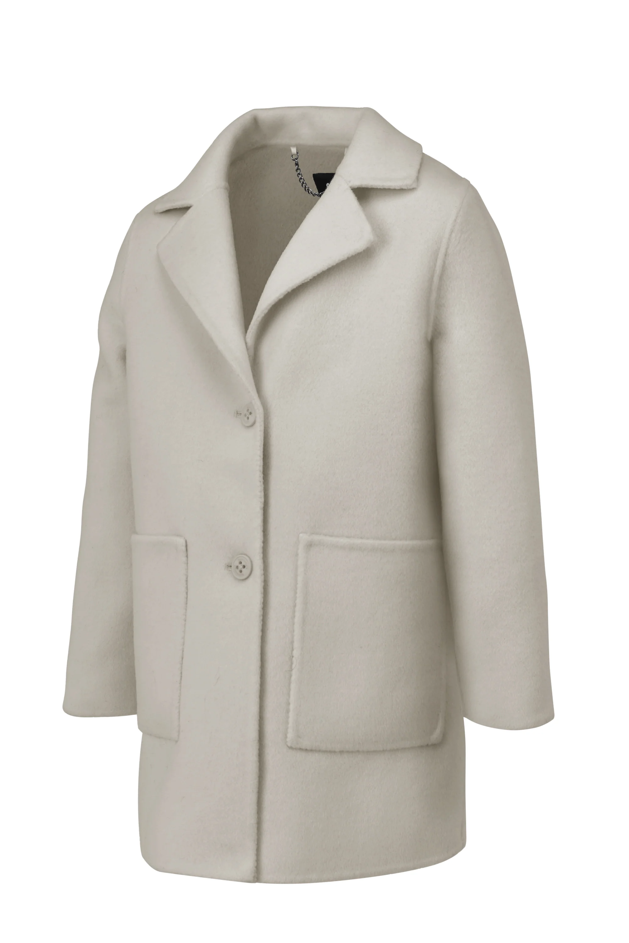 Cappotto corto da bambina in lana double face con bottoni - Image 6
