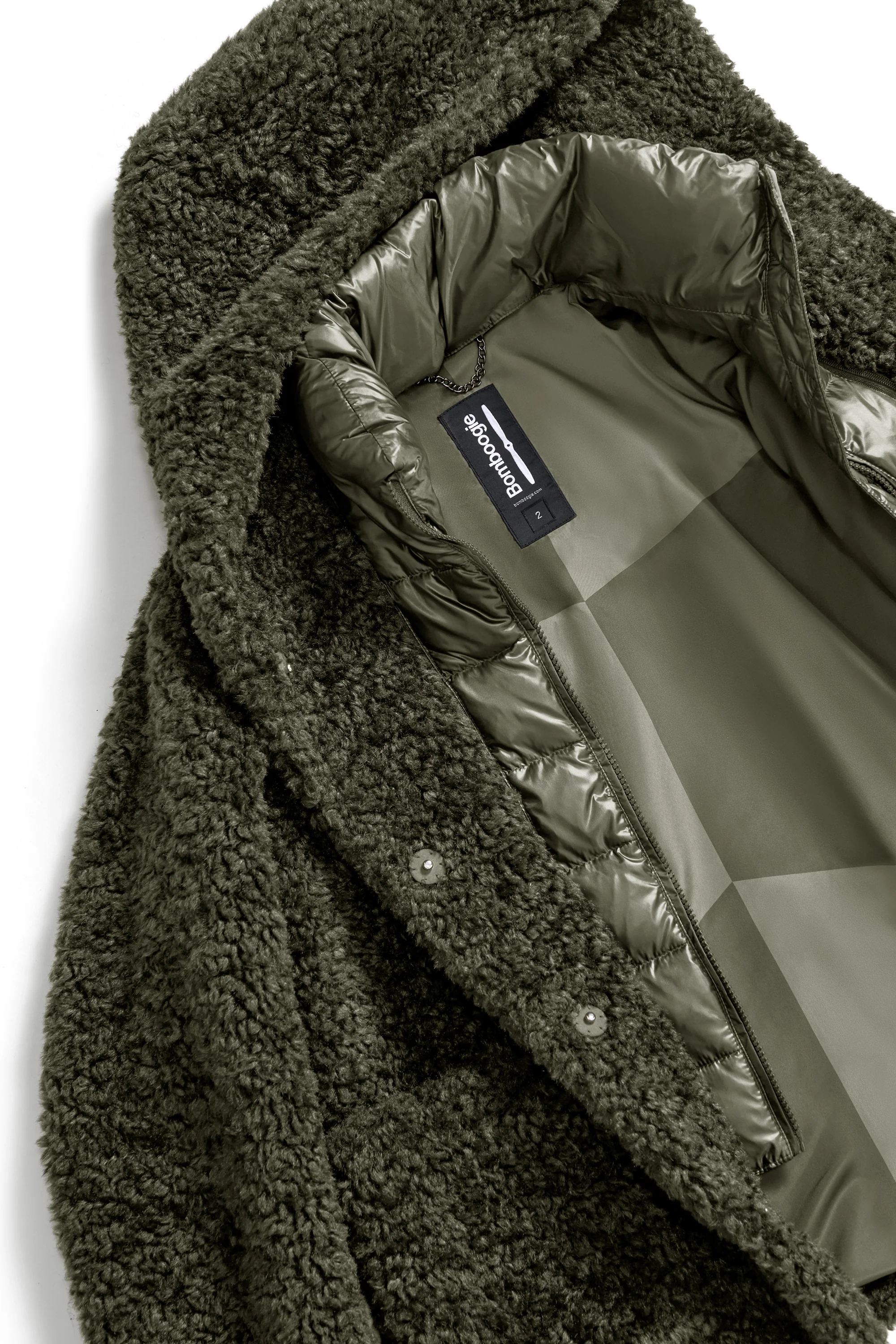 Cappotto corto da donna in ecopelliccia con davantino staccabile - Image 29