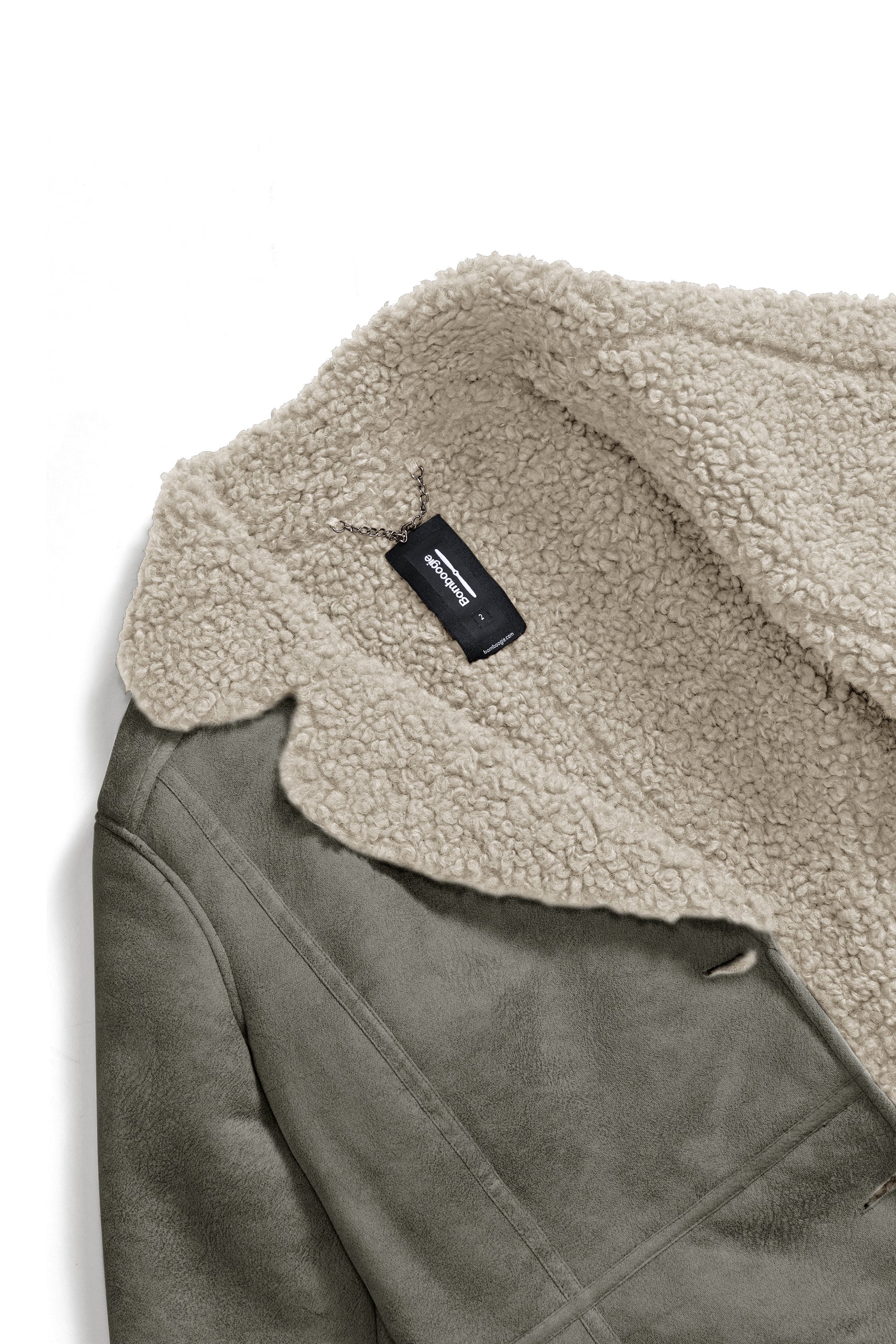 Cappotto effetto shearling con revers e polsini in ecopelliccia - Image 19