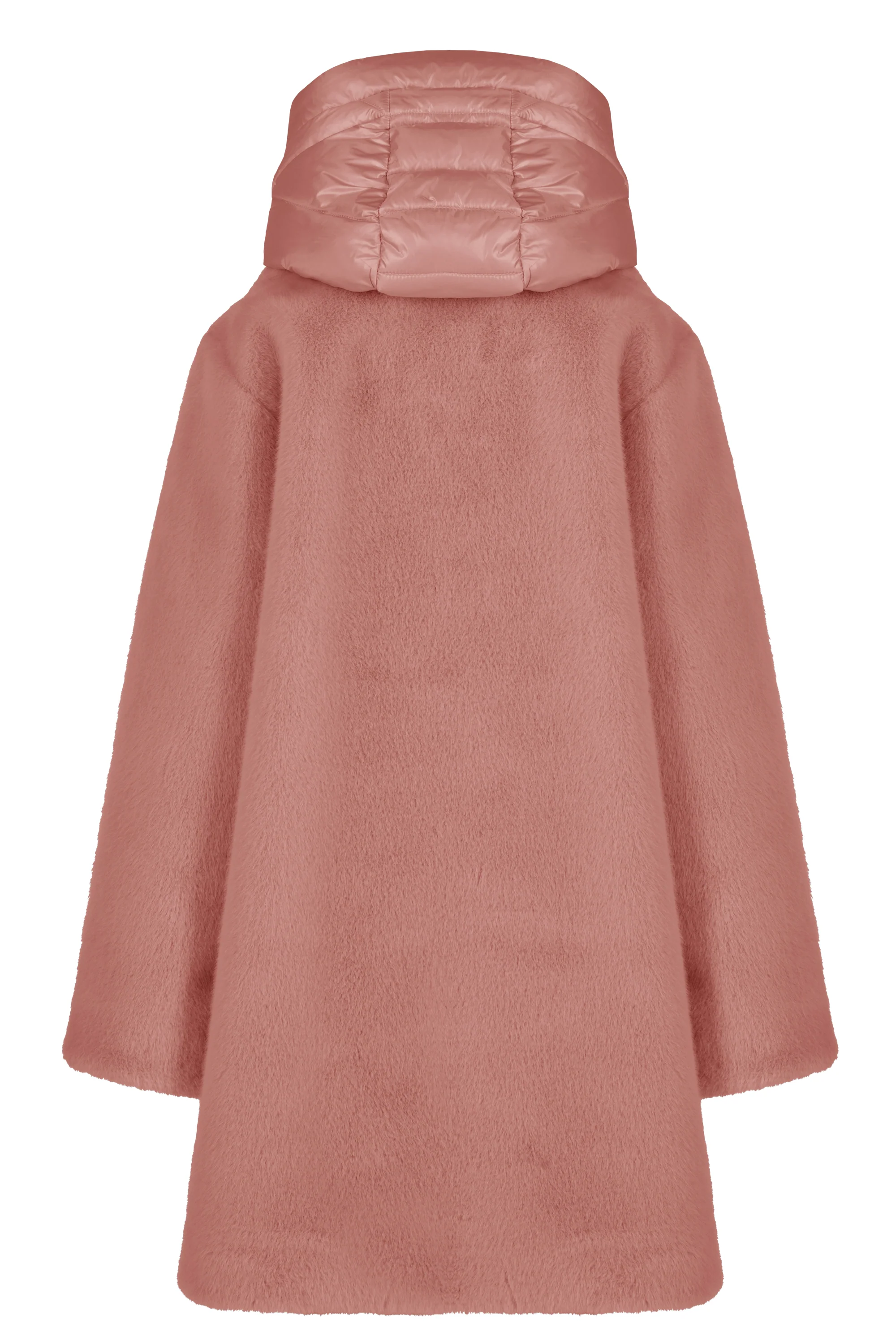 Cappotto lungo da bambina in pelliccetta sintetica con cappuccio staccabile water resistant - Image 11