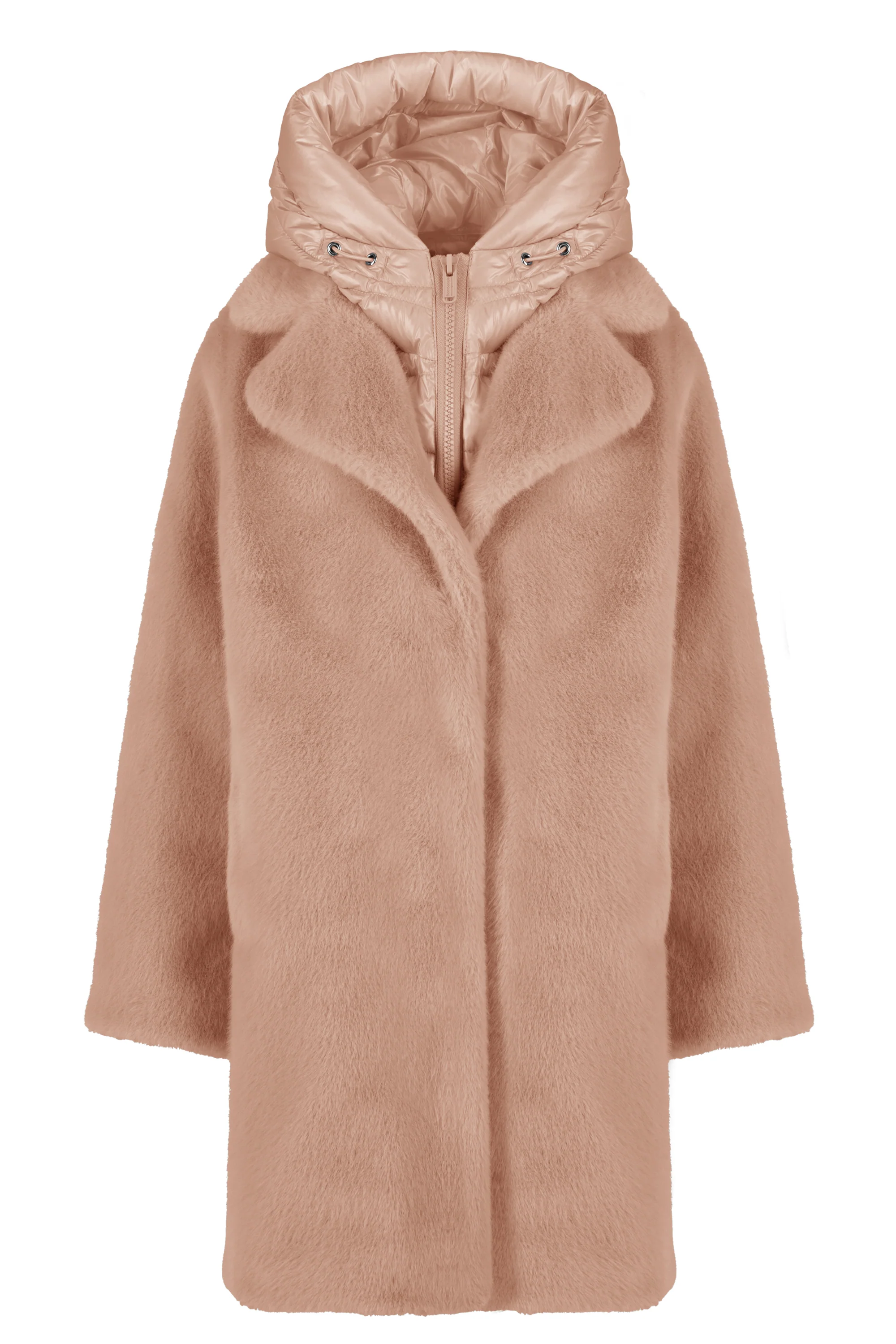 Cappotto lungo da bambina in pelliccetta sintetica con cappuccio staccabile water resistant - Image 13