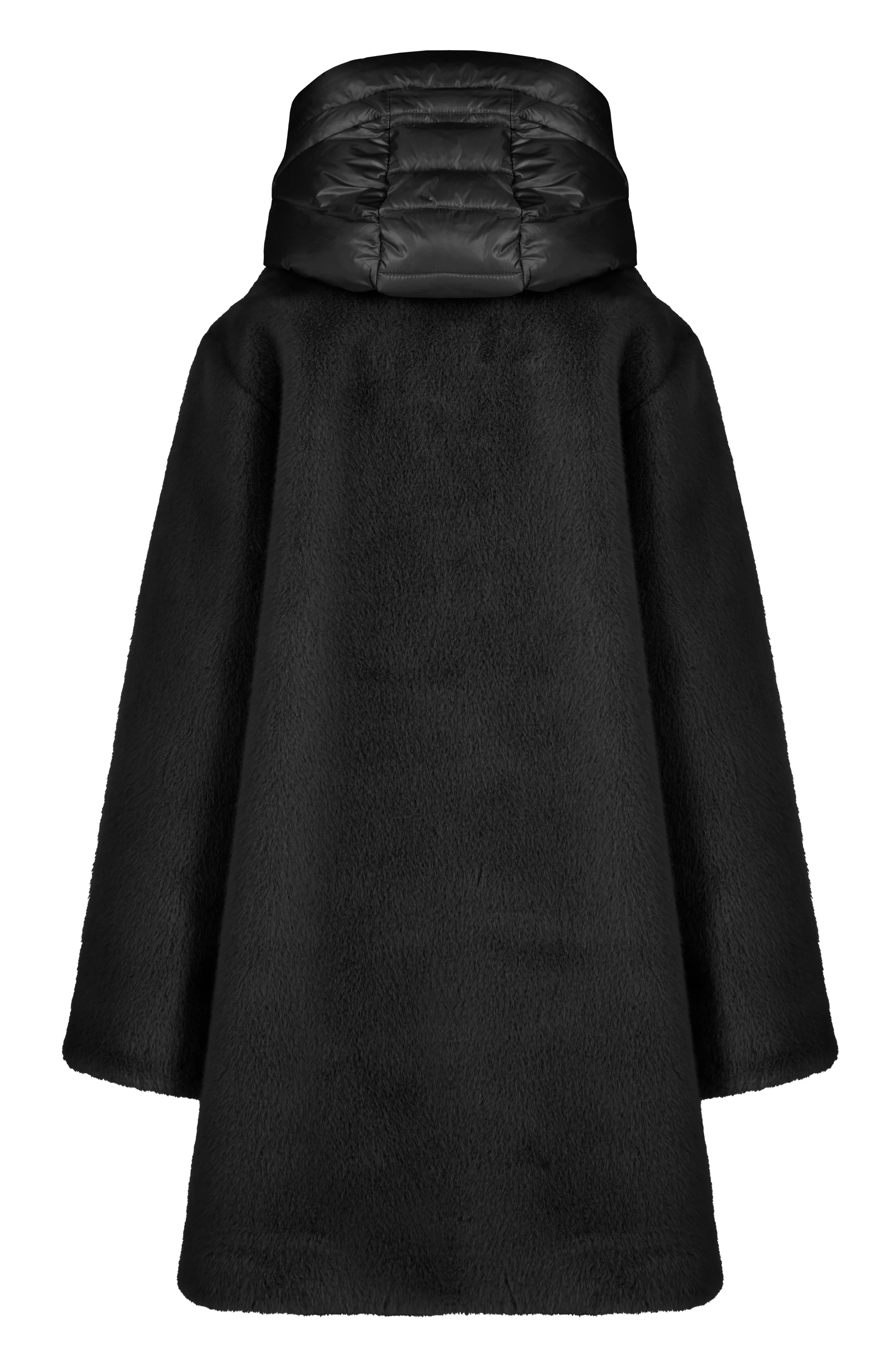 Cappotto lungo da bambina in pelliccetta sintetica con cappuccio staccabile water resistant - Image 3