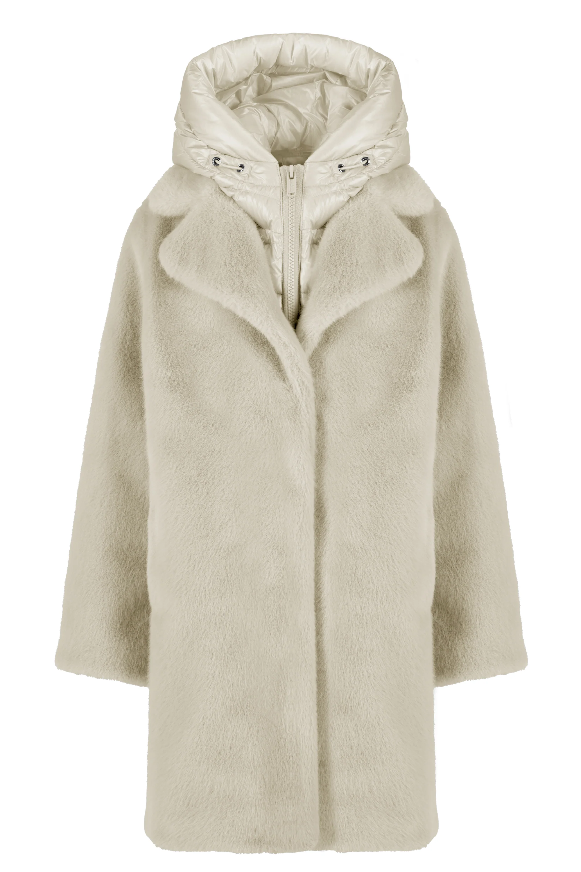 Cappotto lungo da bambina in pelliccetta sintetica con cappuccio staccabile water resistant - Image 5