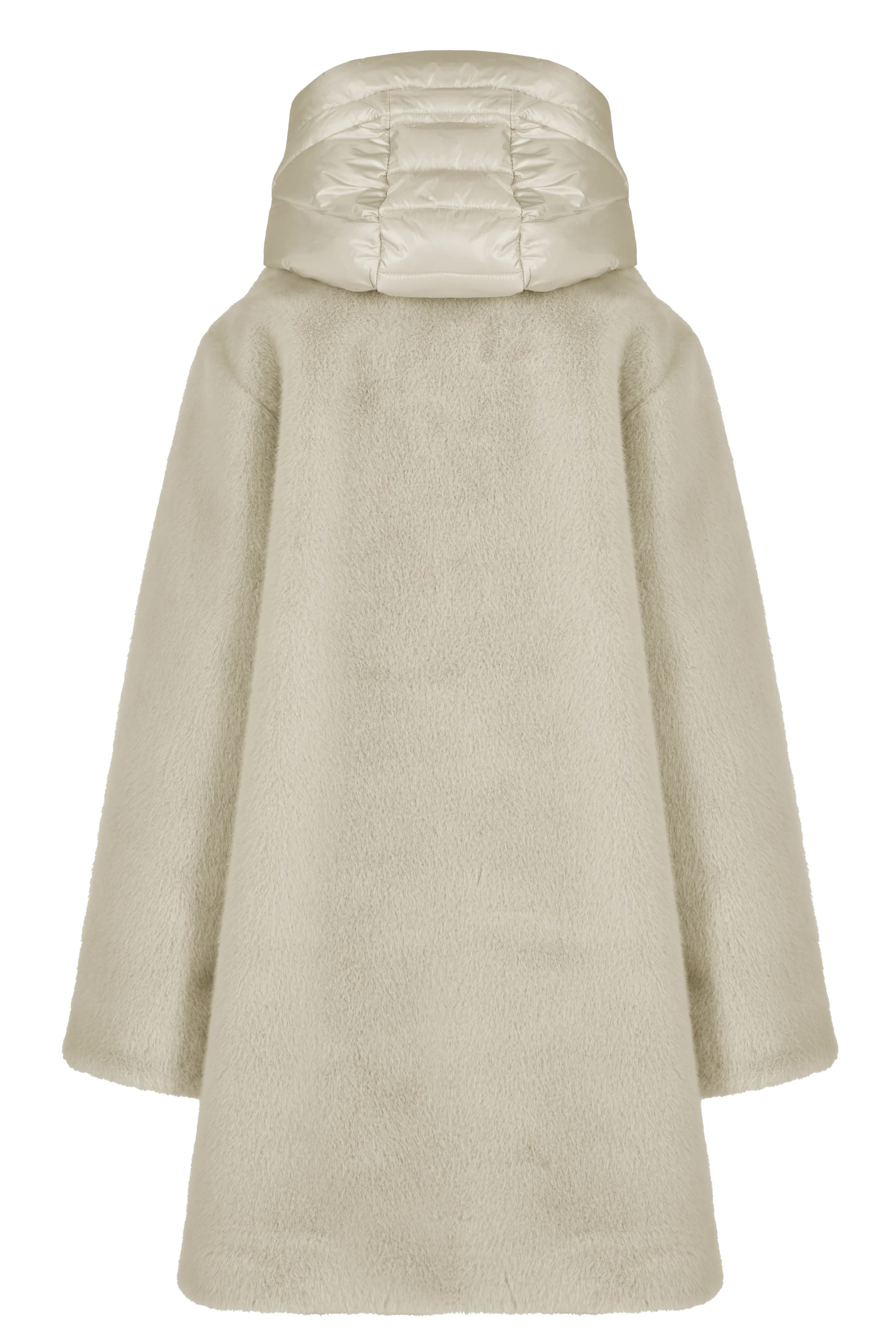 Cappotto lungo da bambina in pelliccetta sintetica con cappuccio staccabile water resistant - Image 7