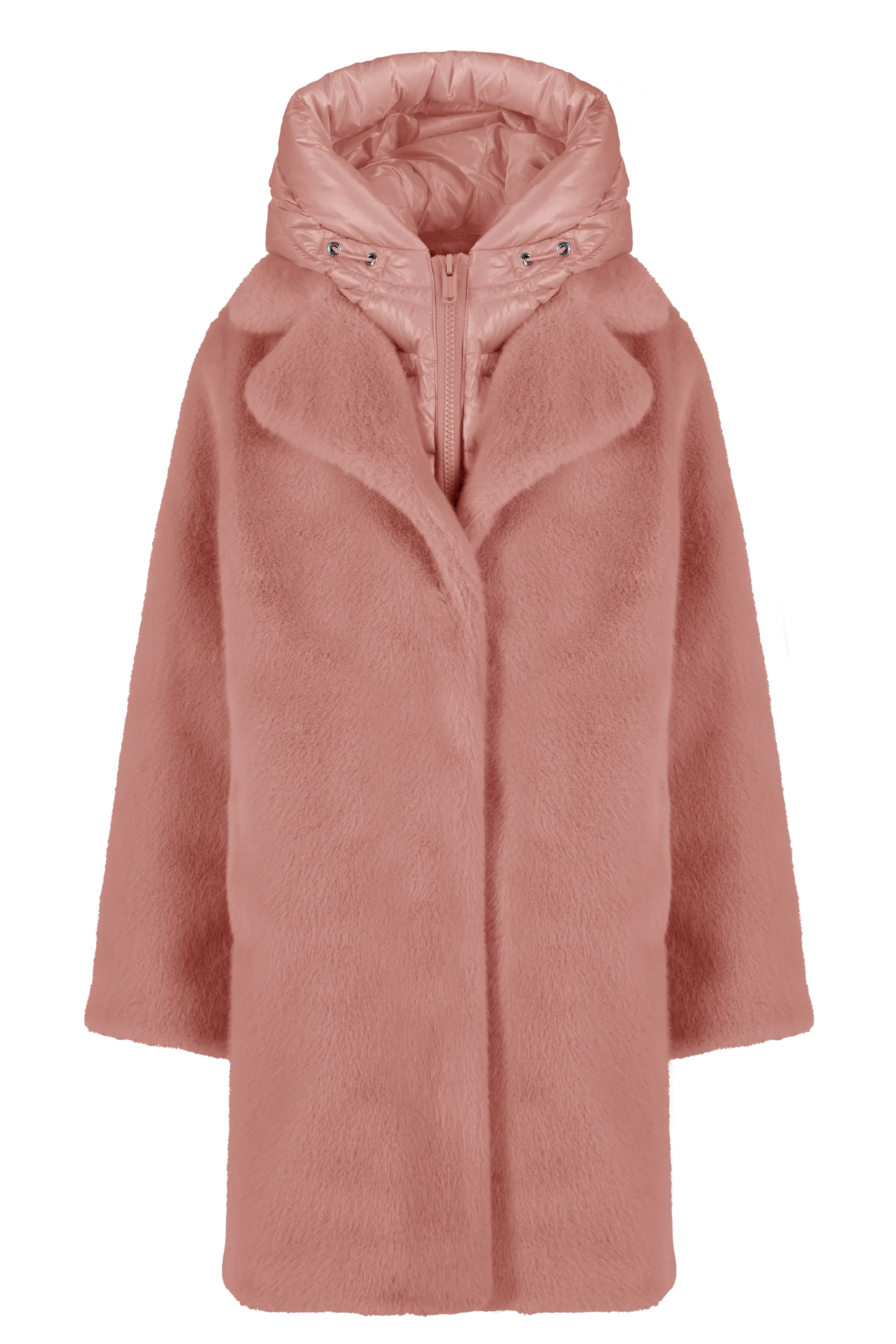 Cappotto lungo da bambina in pelliccetta sintetica con cappuccio staccabile water resistant - Image 9