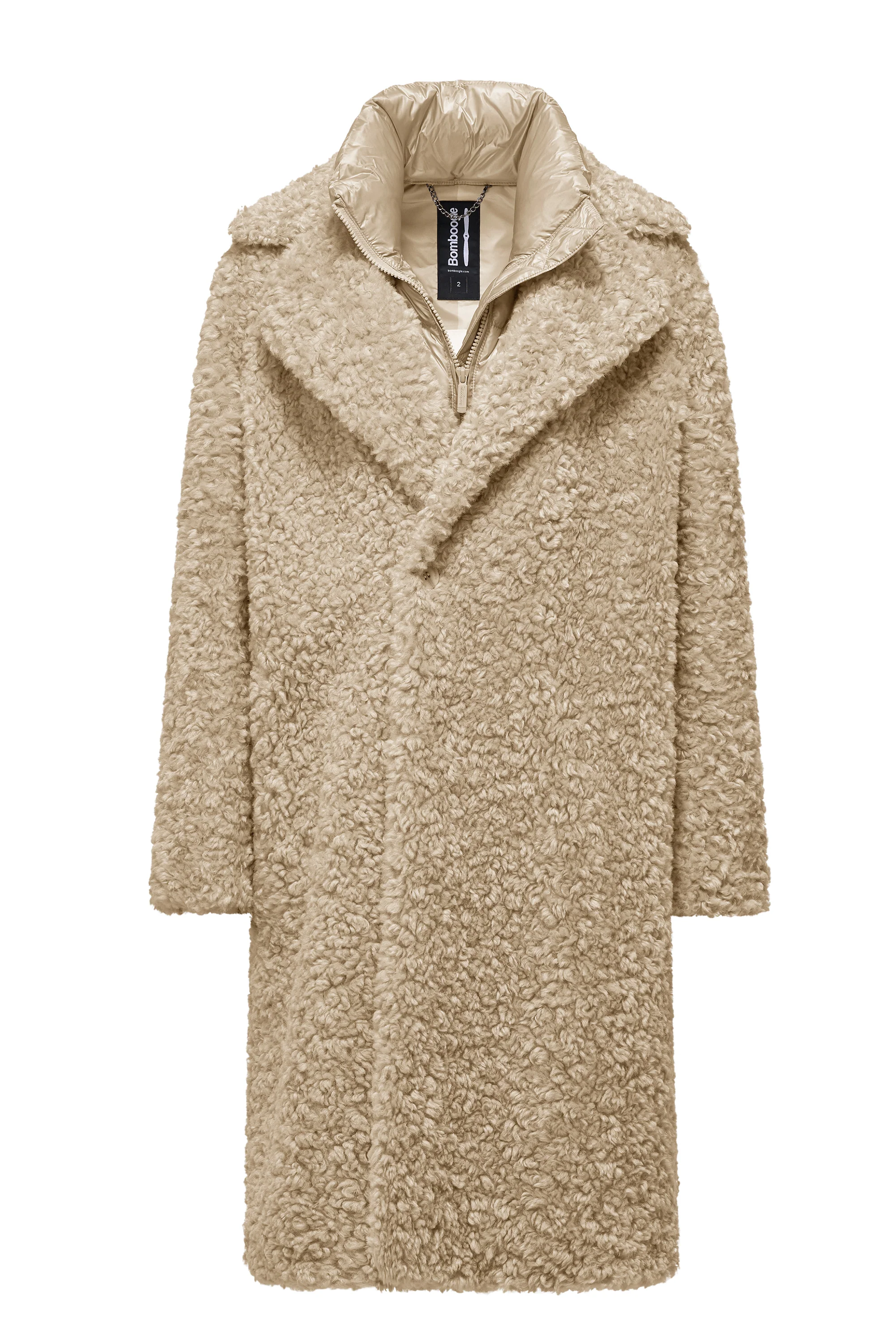 Cappotto lungo da donna in eco pelliccia con revers - Image 21