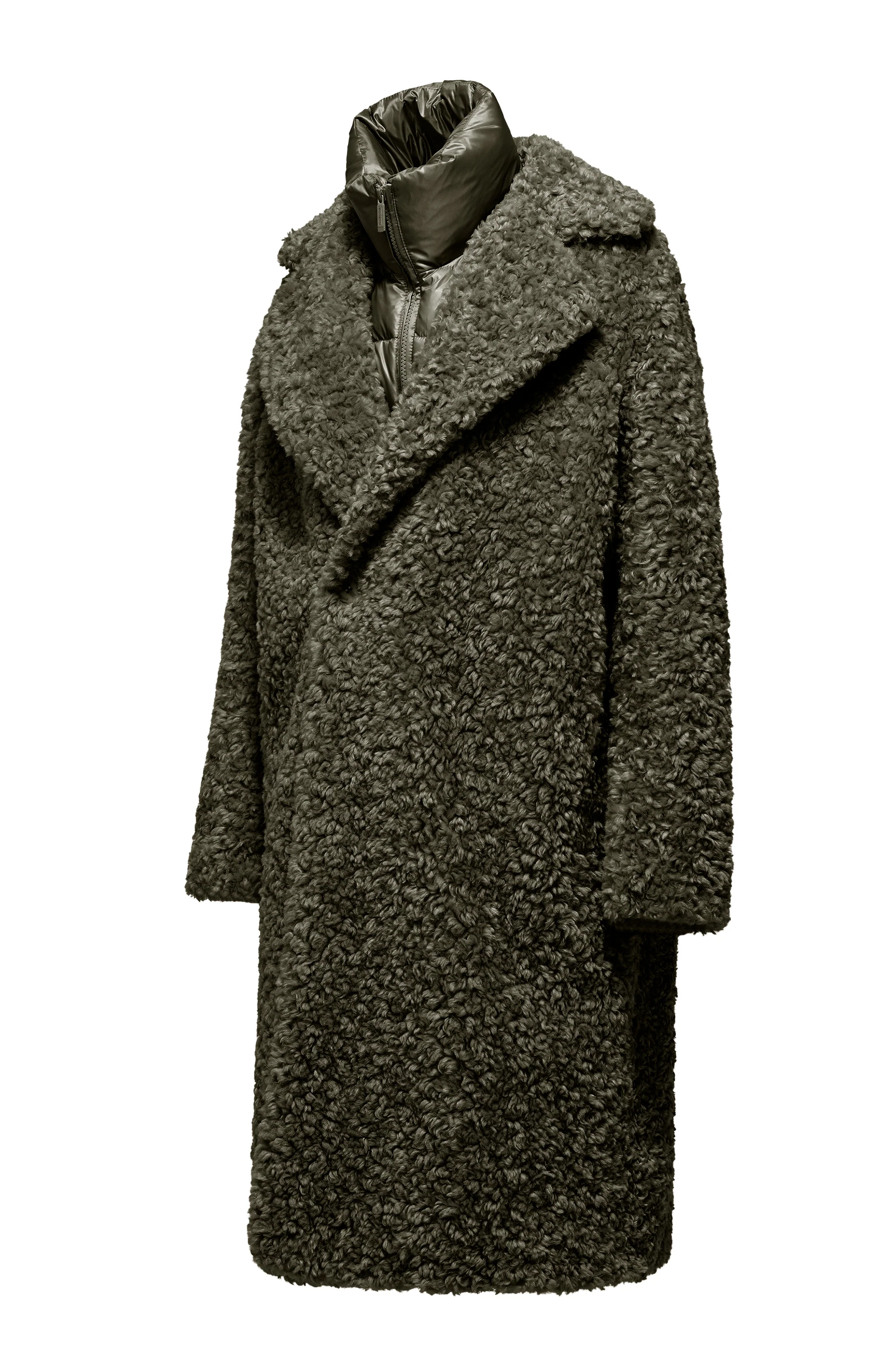 Cappotto lungo da donna in eco pelliccia con revers - Image 27