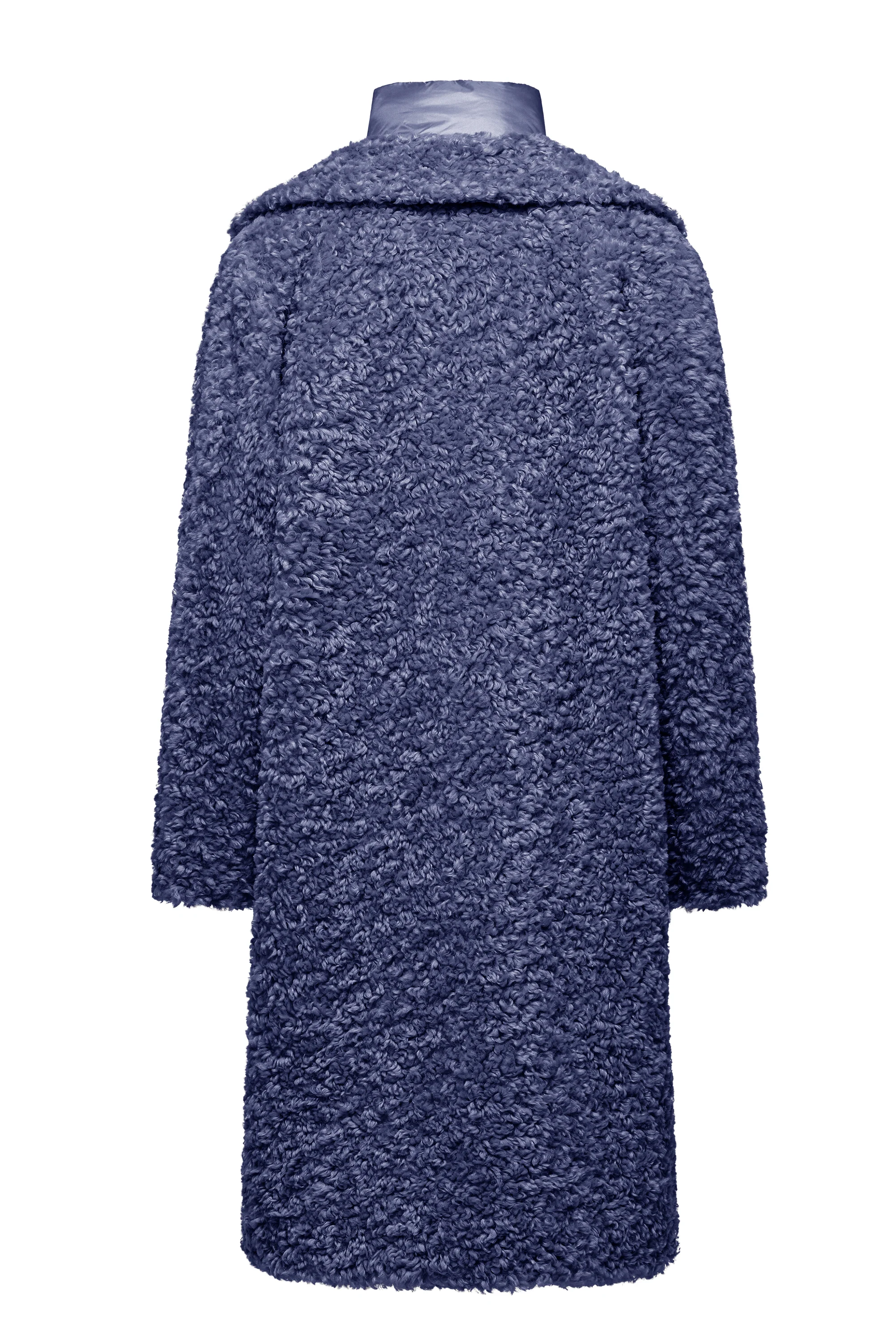 Cappotto lungo da donna in eco pelliccia con revers - Image 38