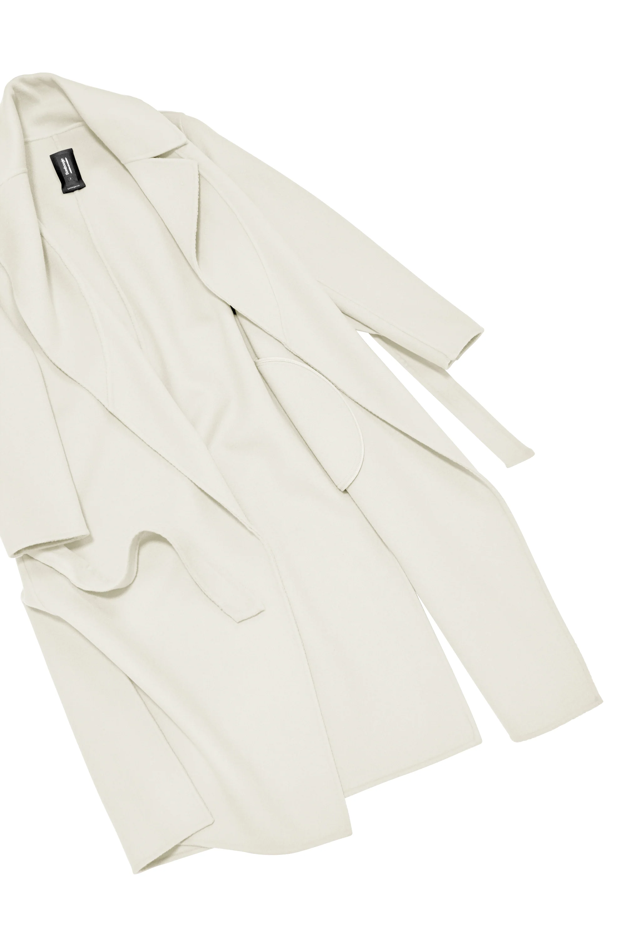 Cappotto lungo in lana double face con cintura removibile - Image 25