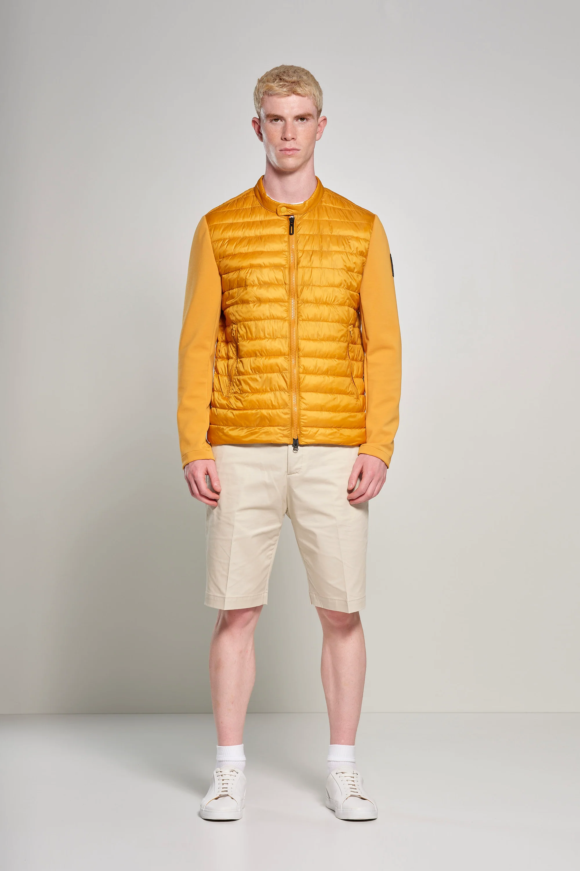 Giacca bimaterica in nylon e maglia - Image 6