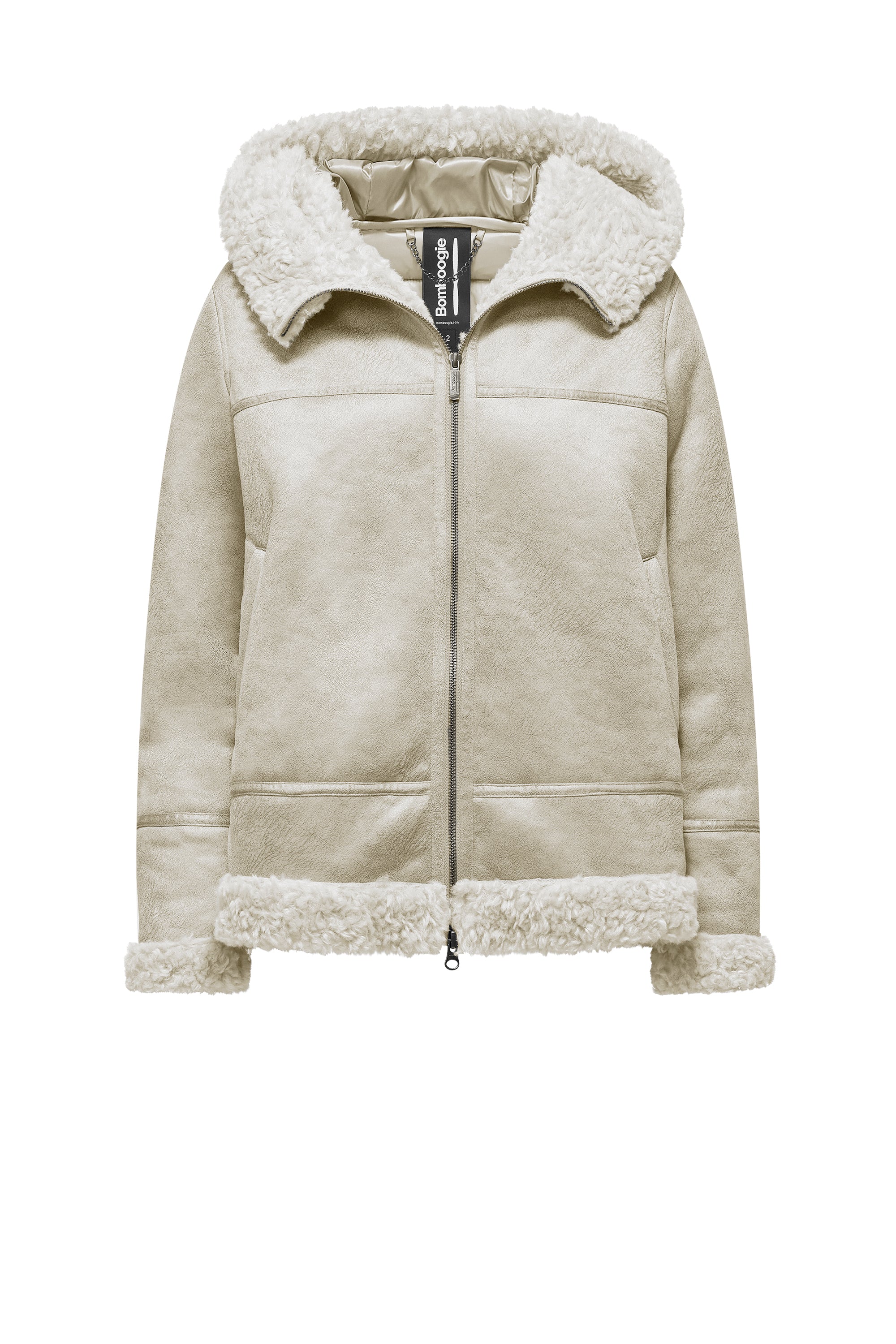 Giacca con cappuccio effetto shearling - Image 11