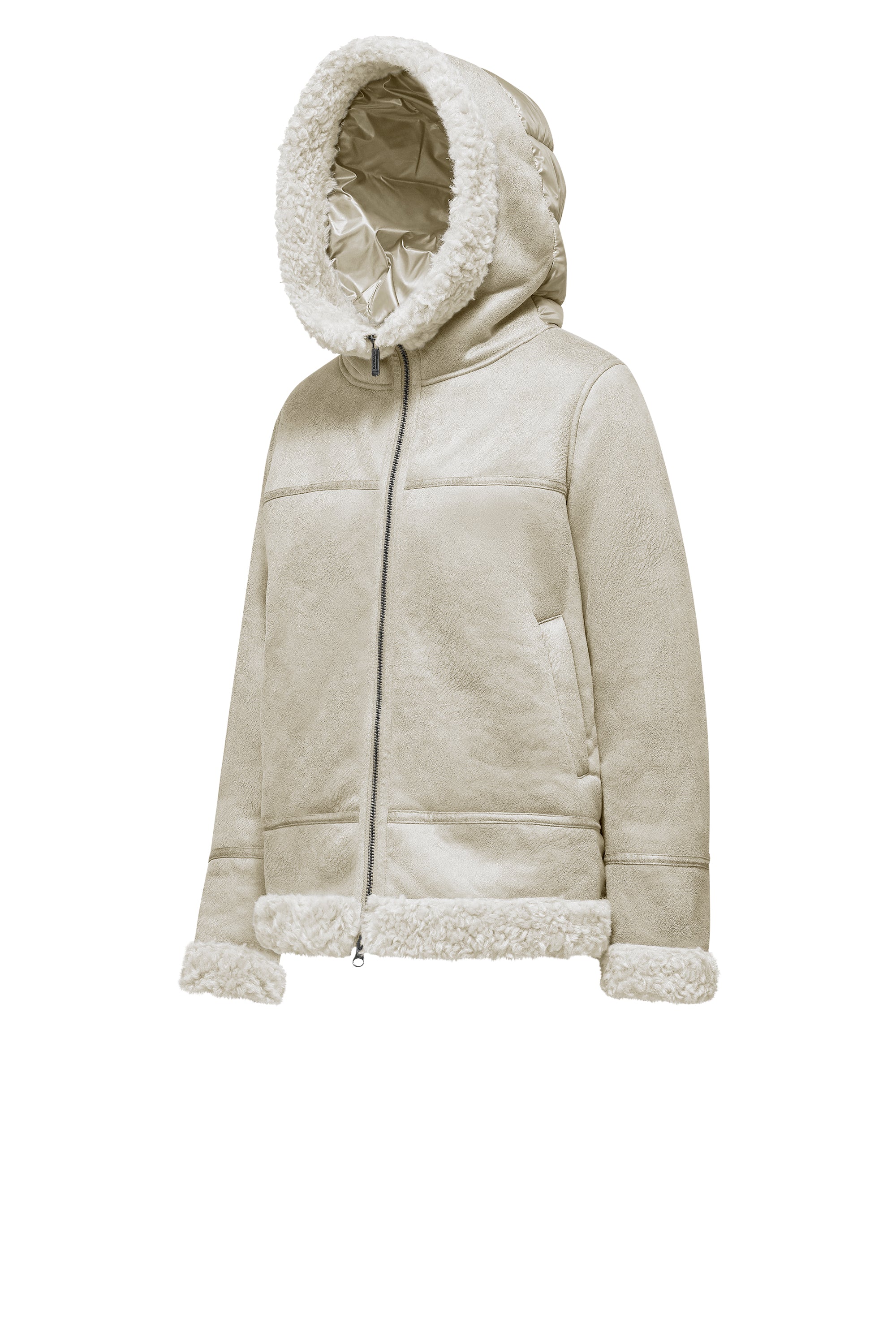 Giacca con cappuccio effetto shearling - Image 12