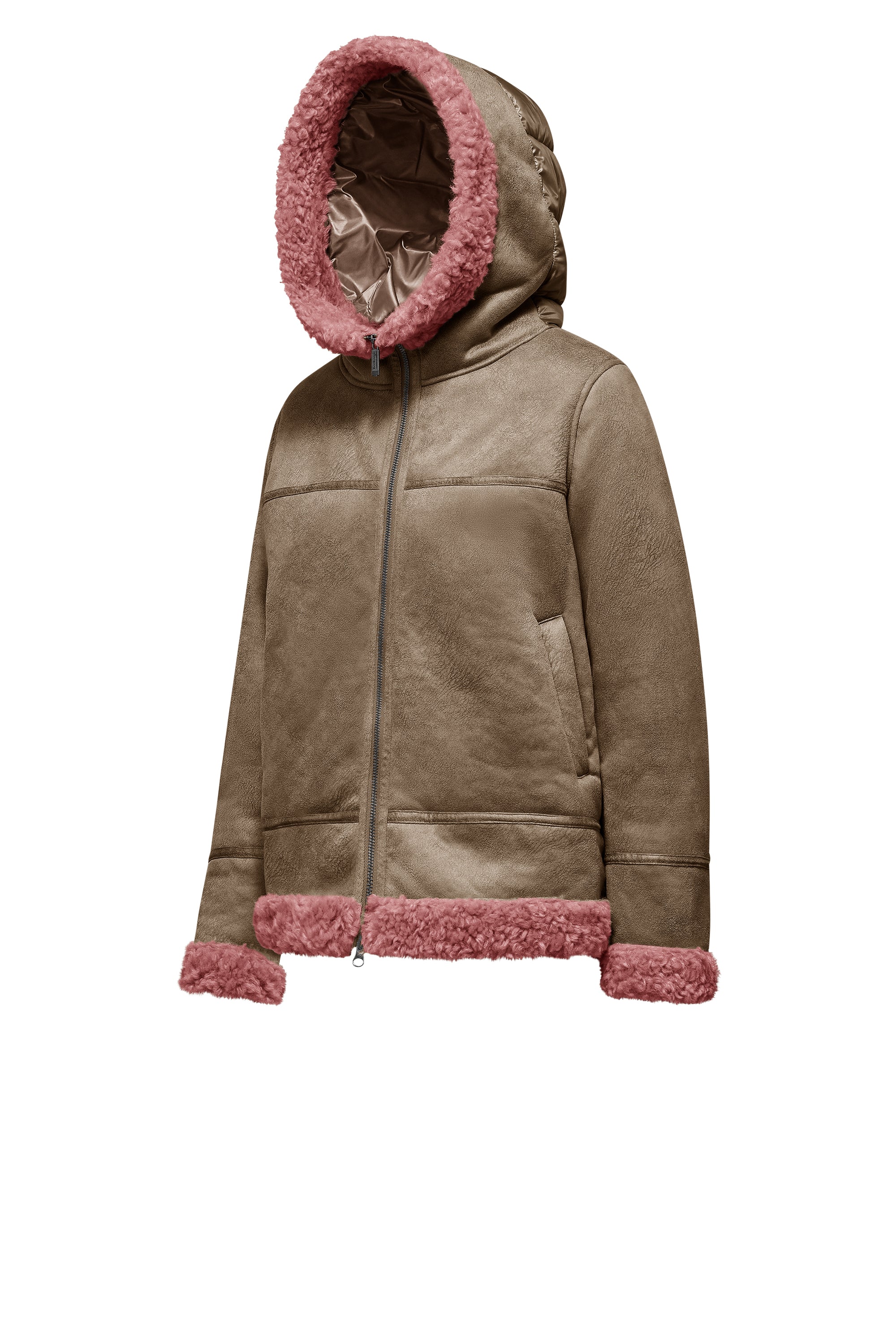 Giacca con cappuccio effetto shearling - Image 17