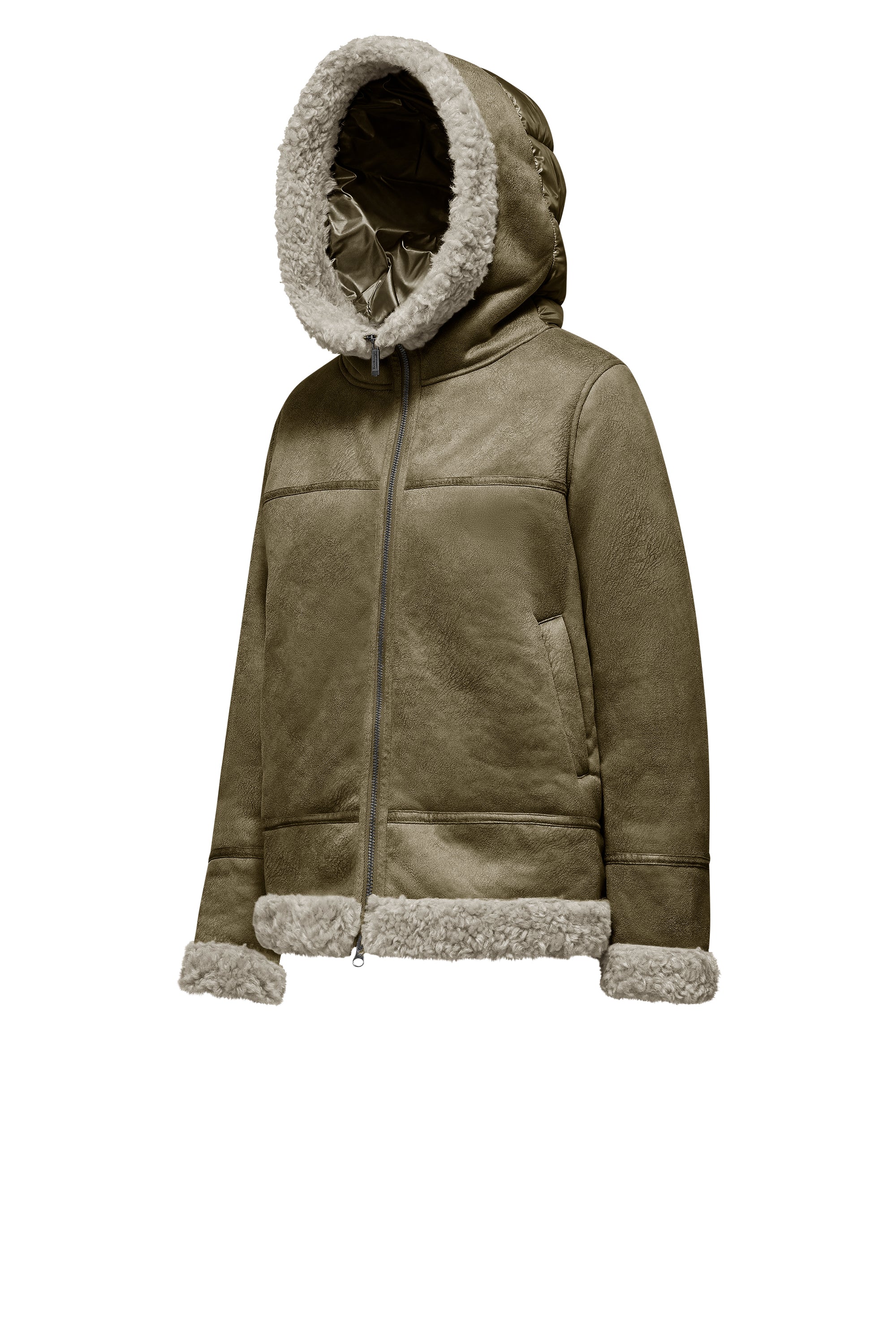 Giacca con cappuccio effetto shearling - Image 22