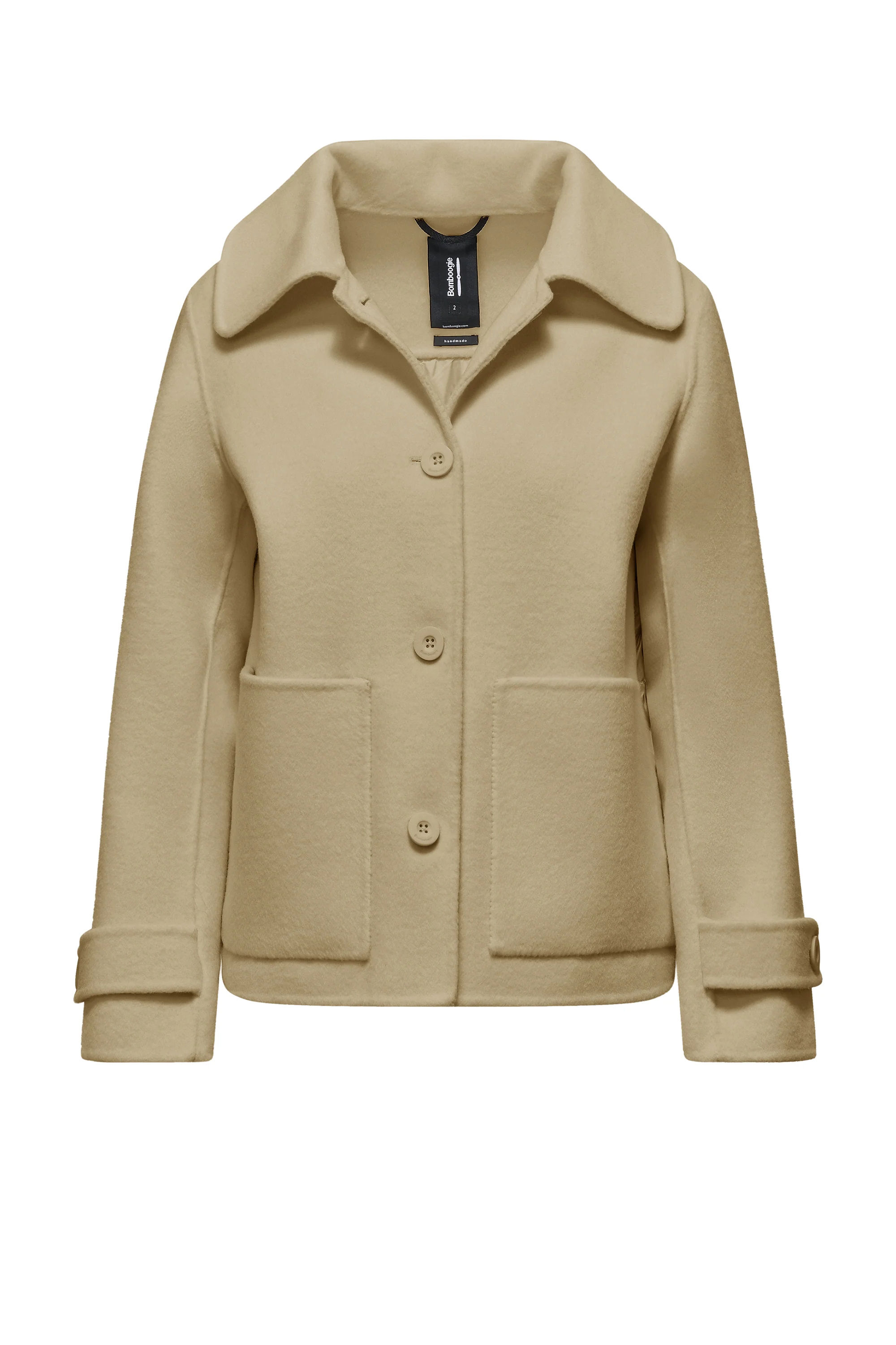 Giacca corta bi-materica in lana e nylon - Image 16