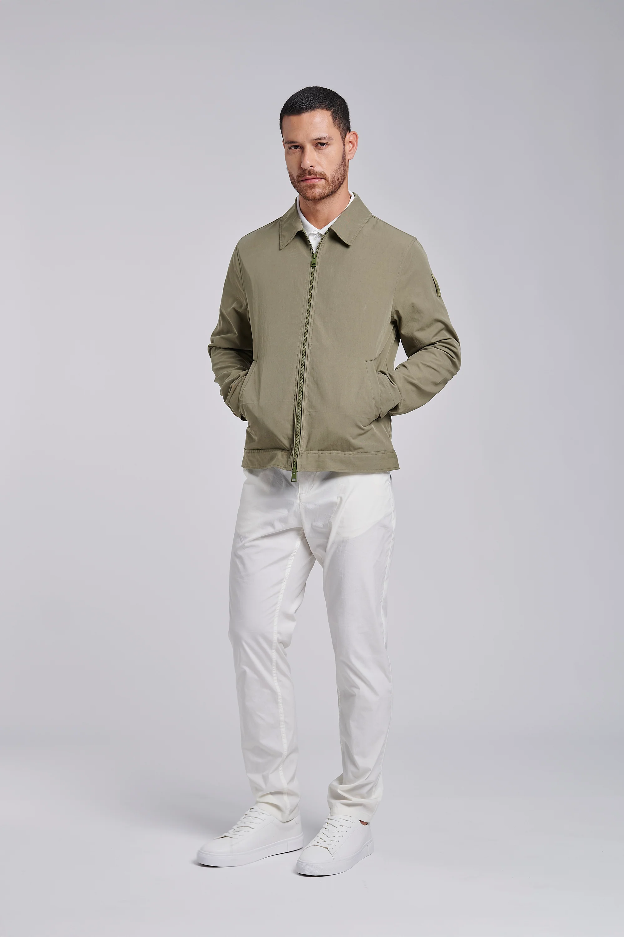 Giacca in cotone/nylon con zip - Image 10