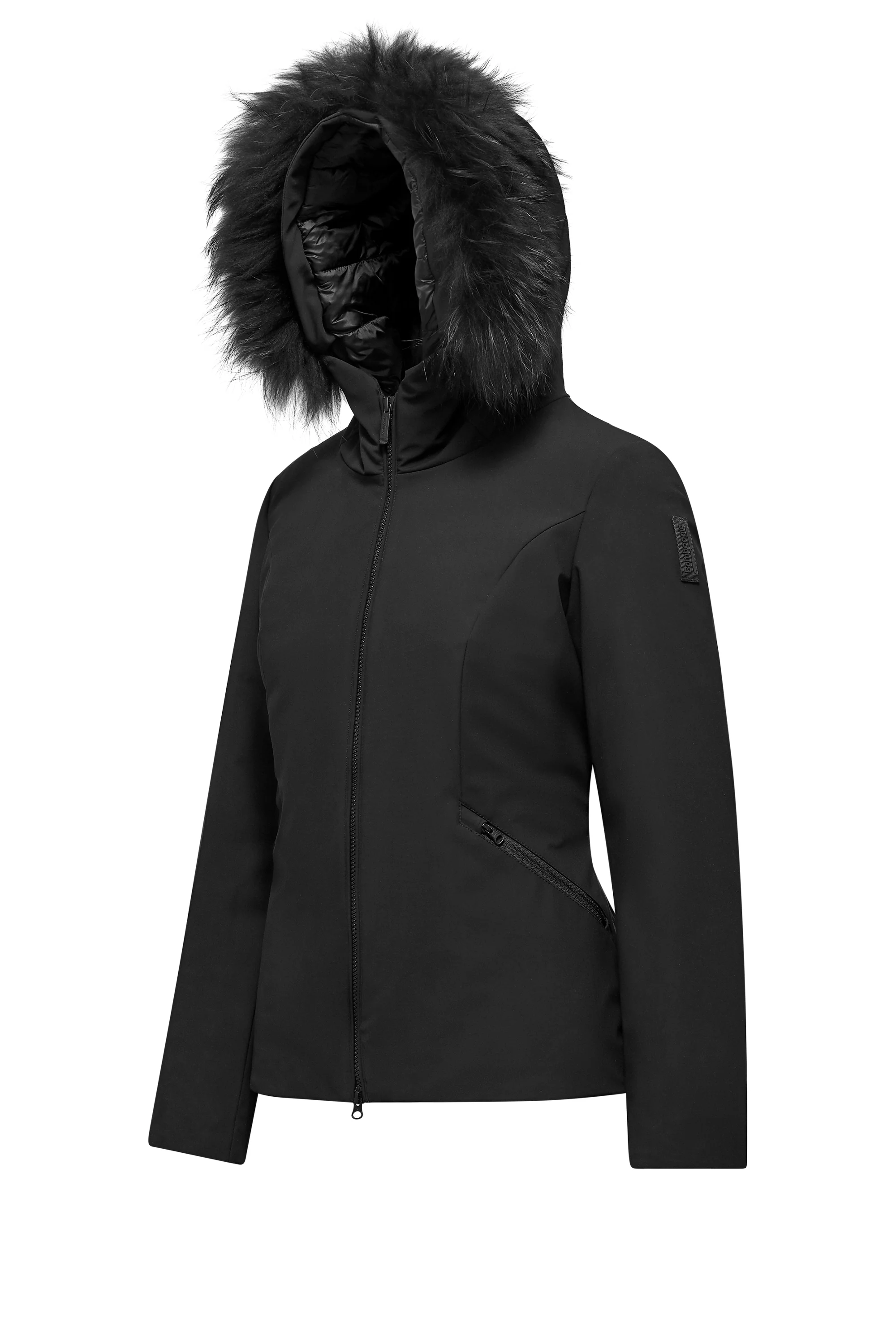 Giacca slim imbottita con pelliccia staccabile - Image 2