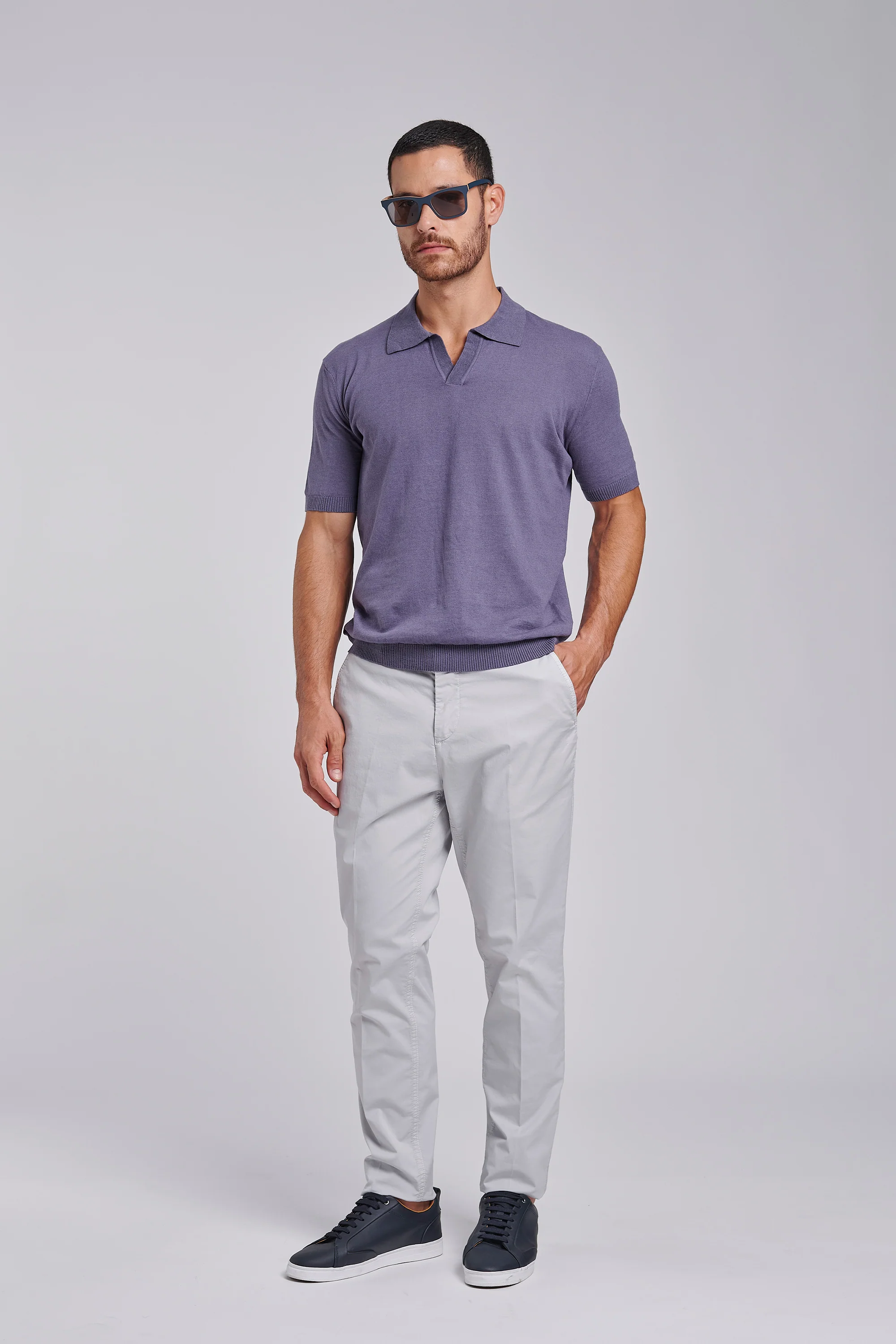 Maglia polo in lino e cotone - Image 15