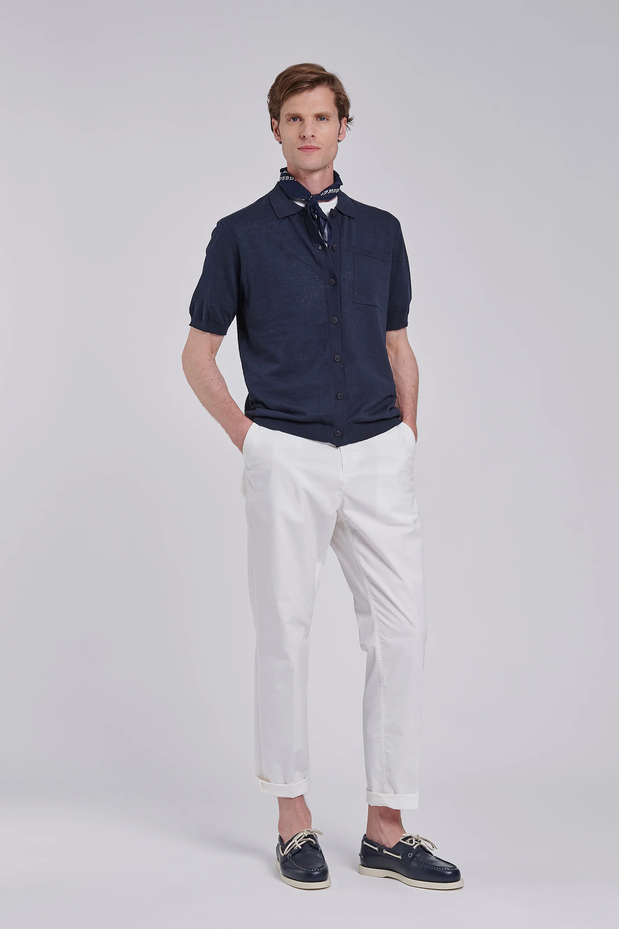Maglia polo in lino e cotone - Image 12