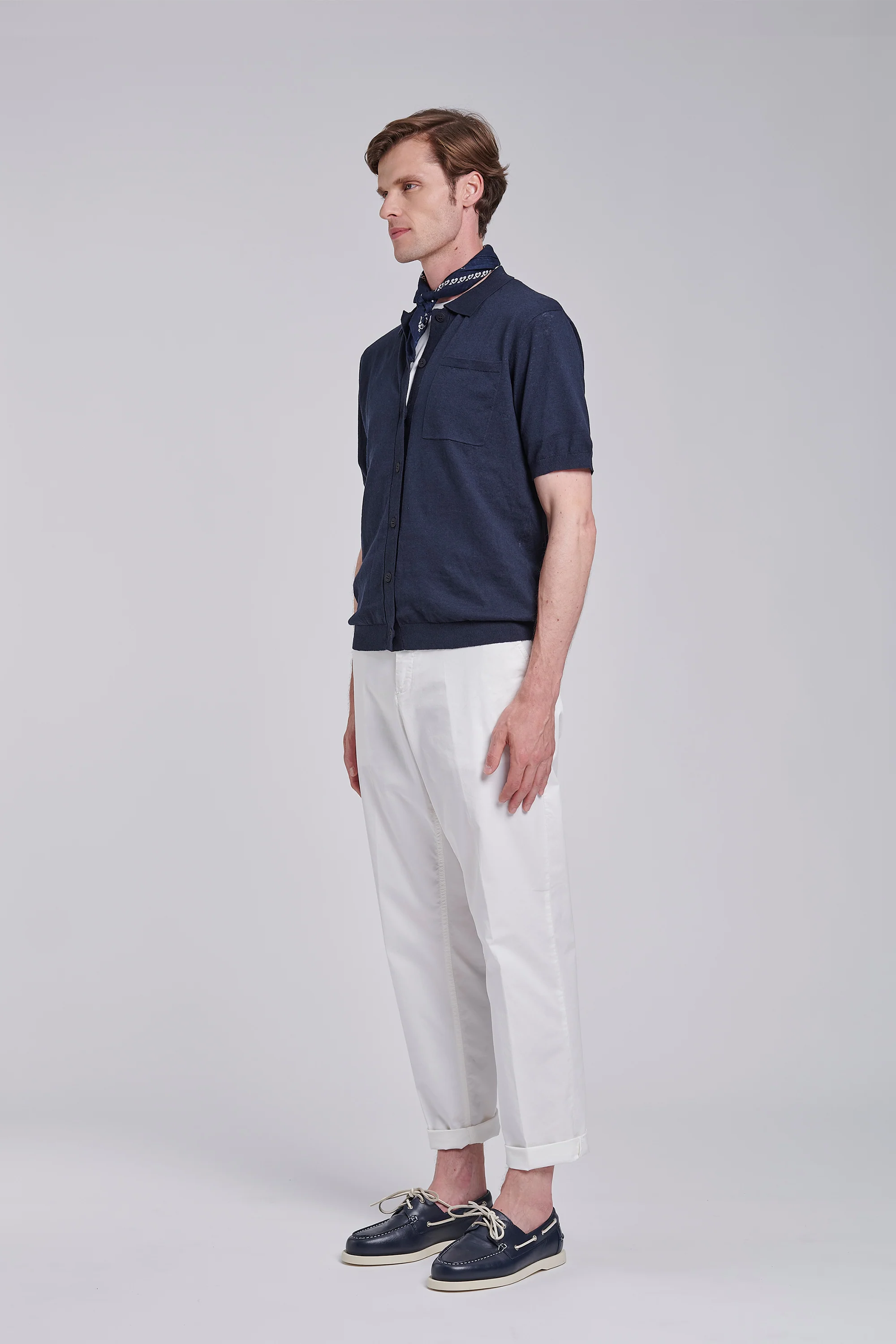 Maglia polo in lino e cotone - Image 7