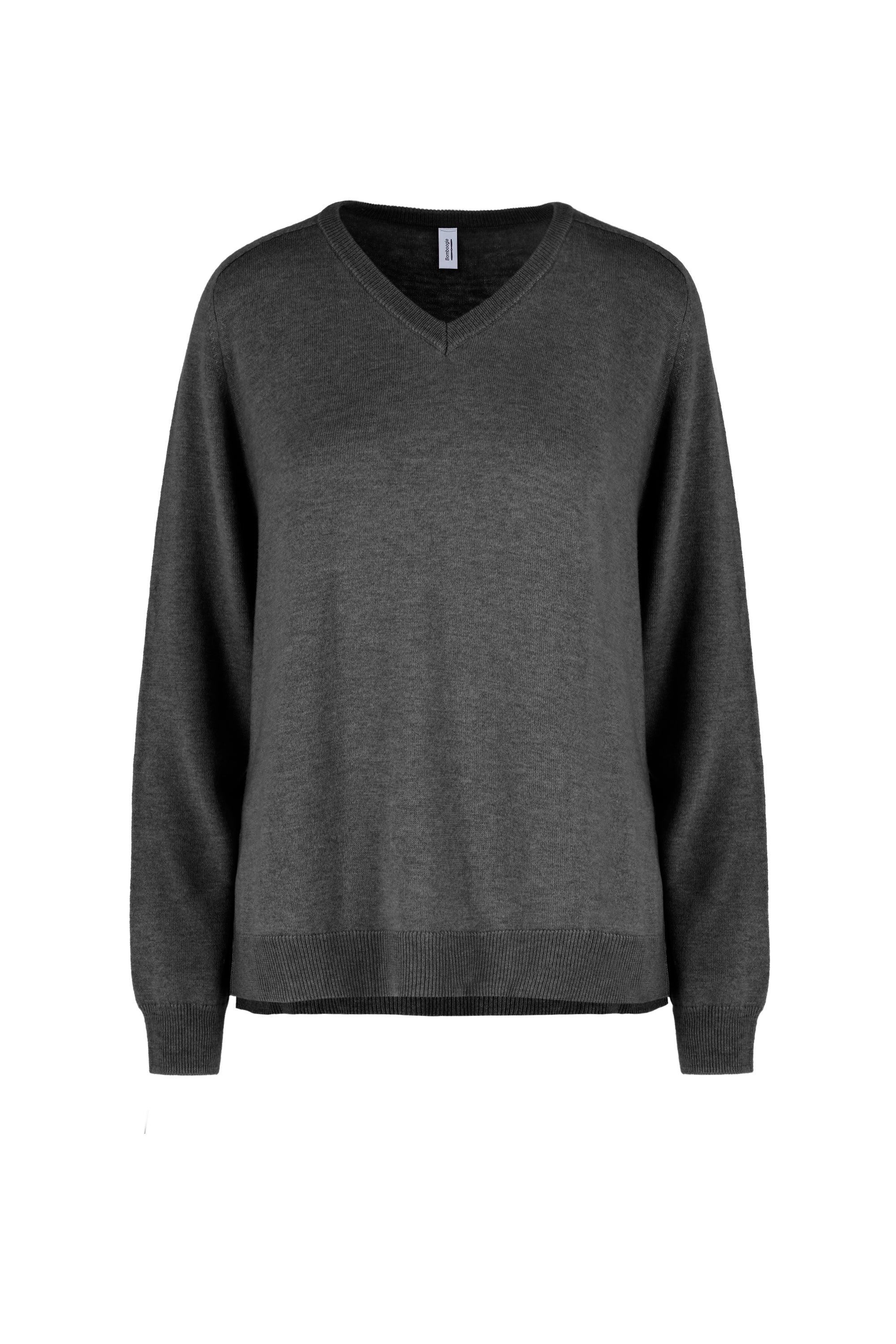 Maglione donna in lana merinos con scollo a V regular fit