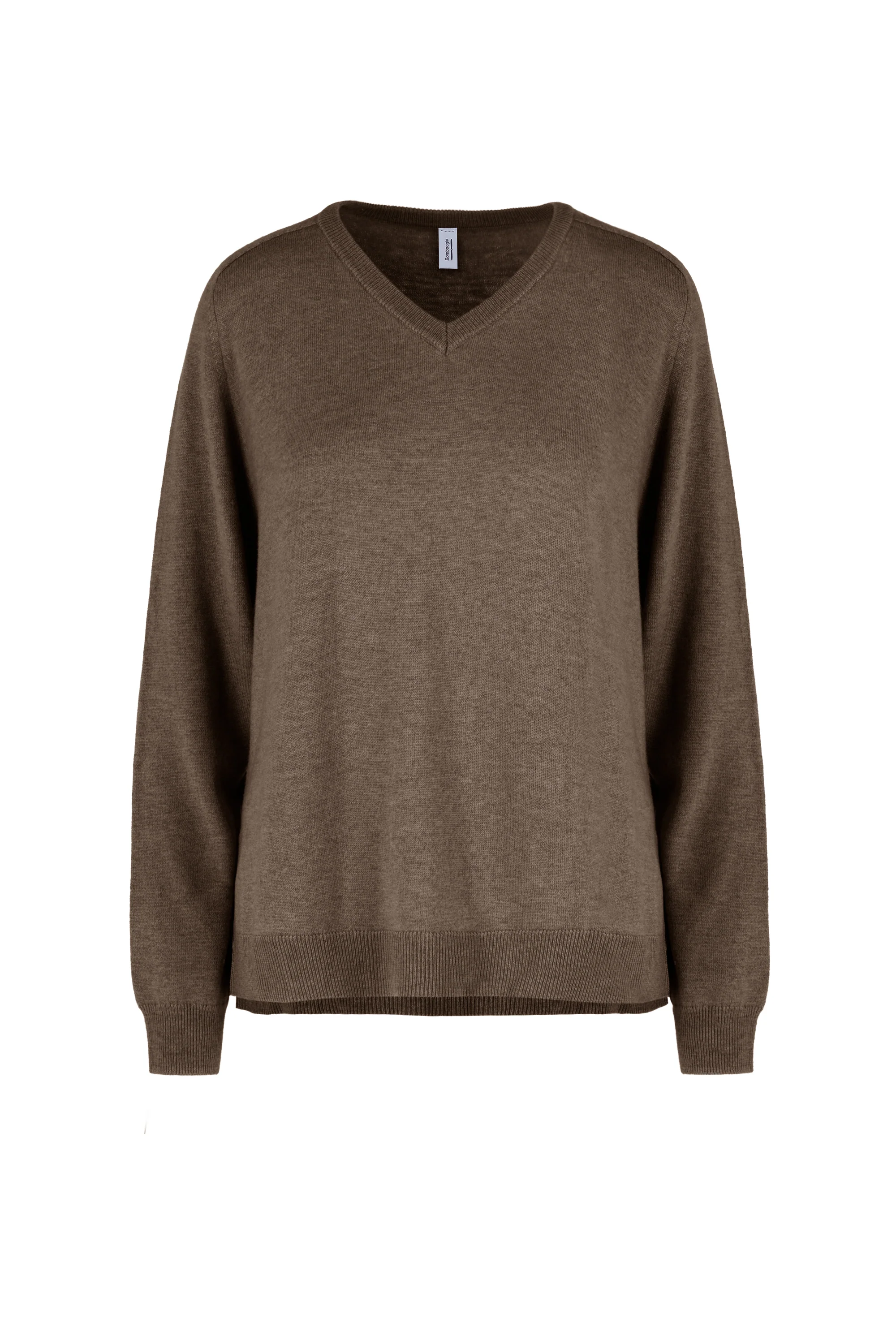 Maglione donna in lana merinos con scollo a V regular fit - Image 5
