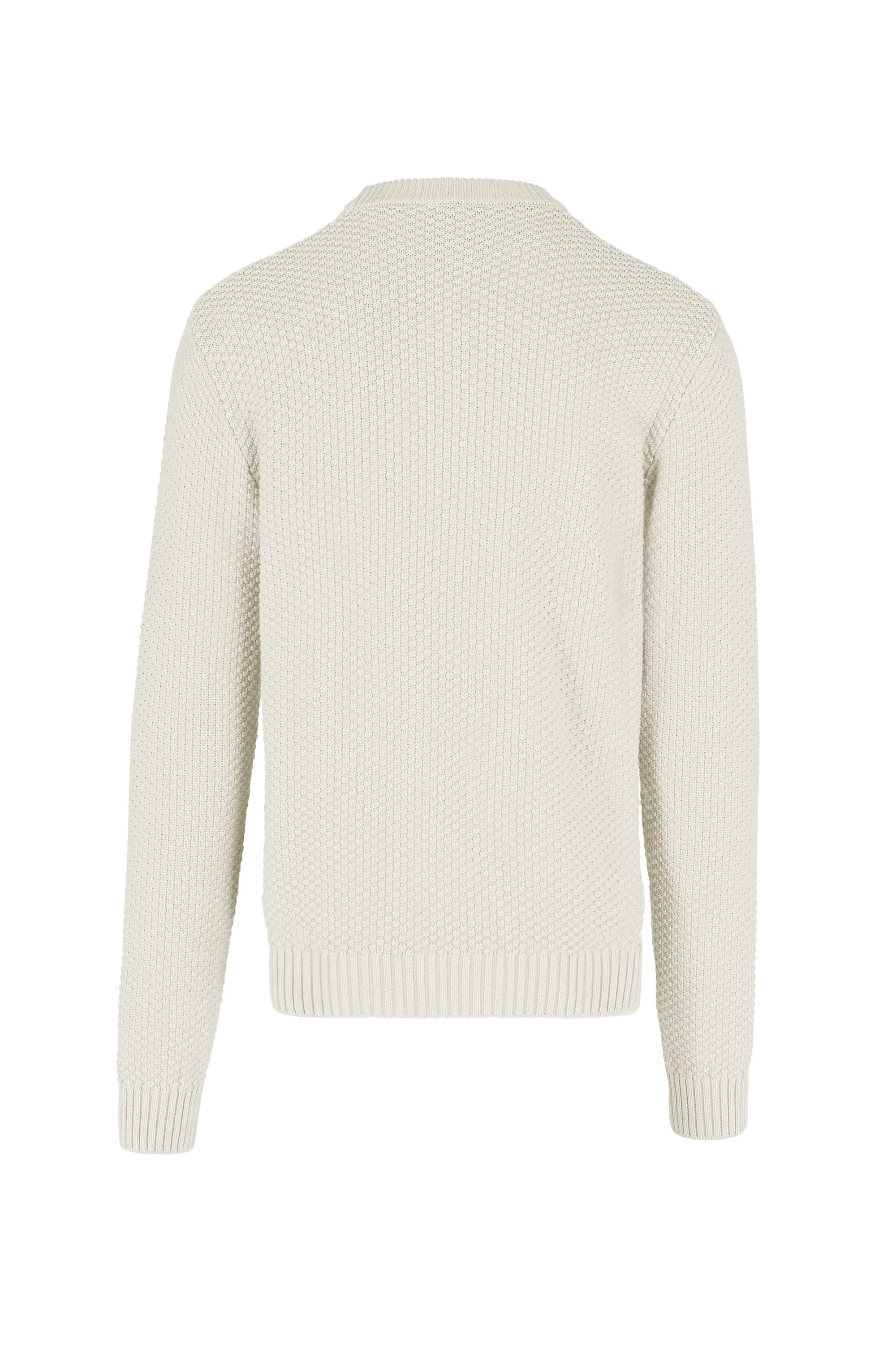 Maglione girocollo in misto cotone punto basket - Image 2