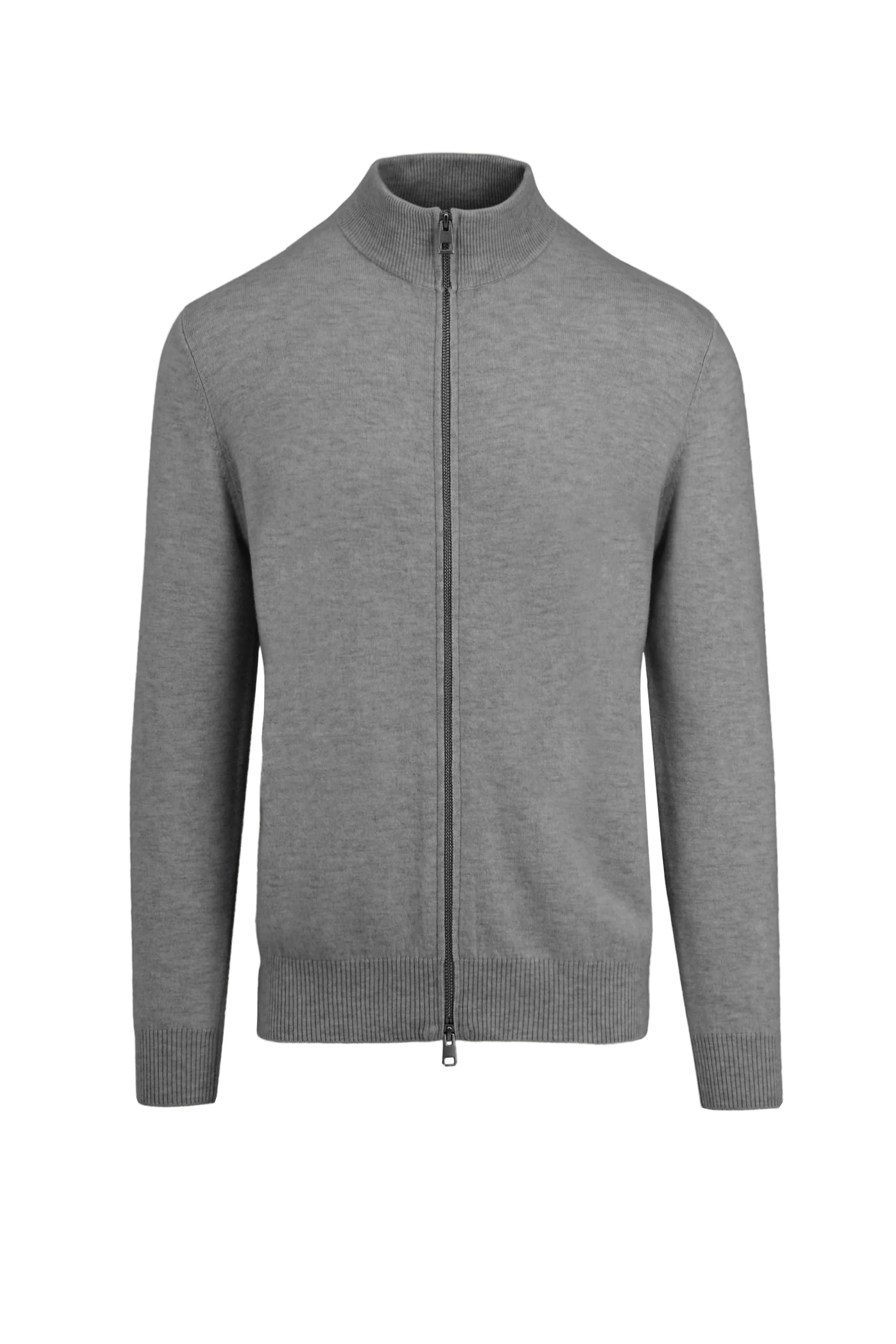 Maglione in lana merino con collo alto e zip