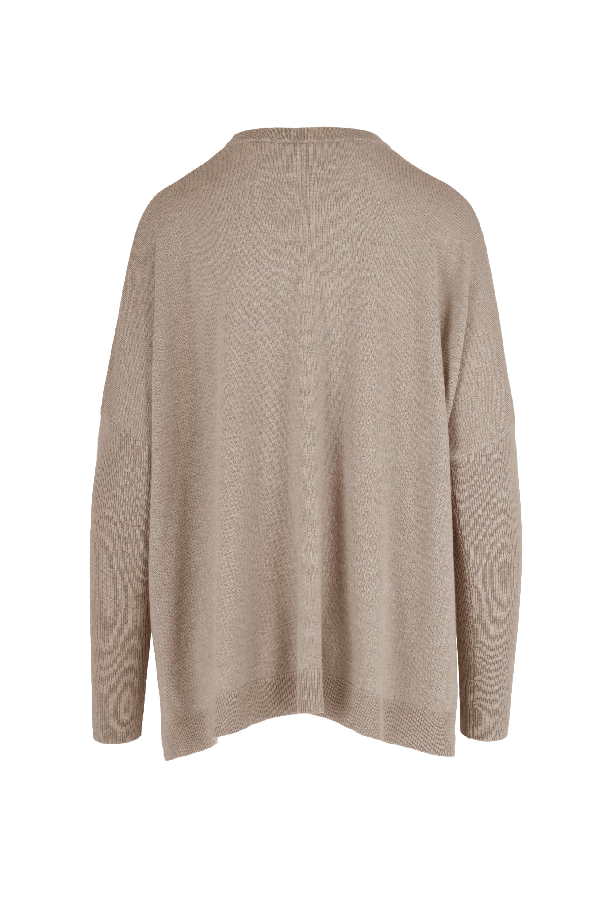 Maglione oversize da donna in lana merinos a manica lunga - Image 8