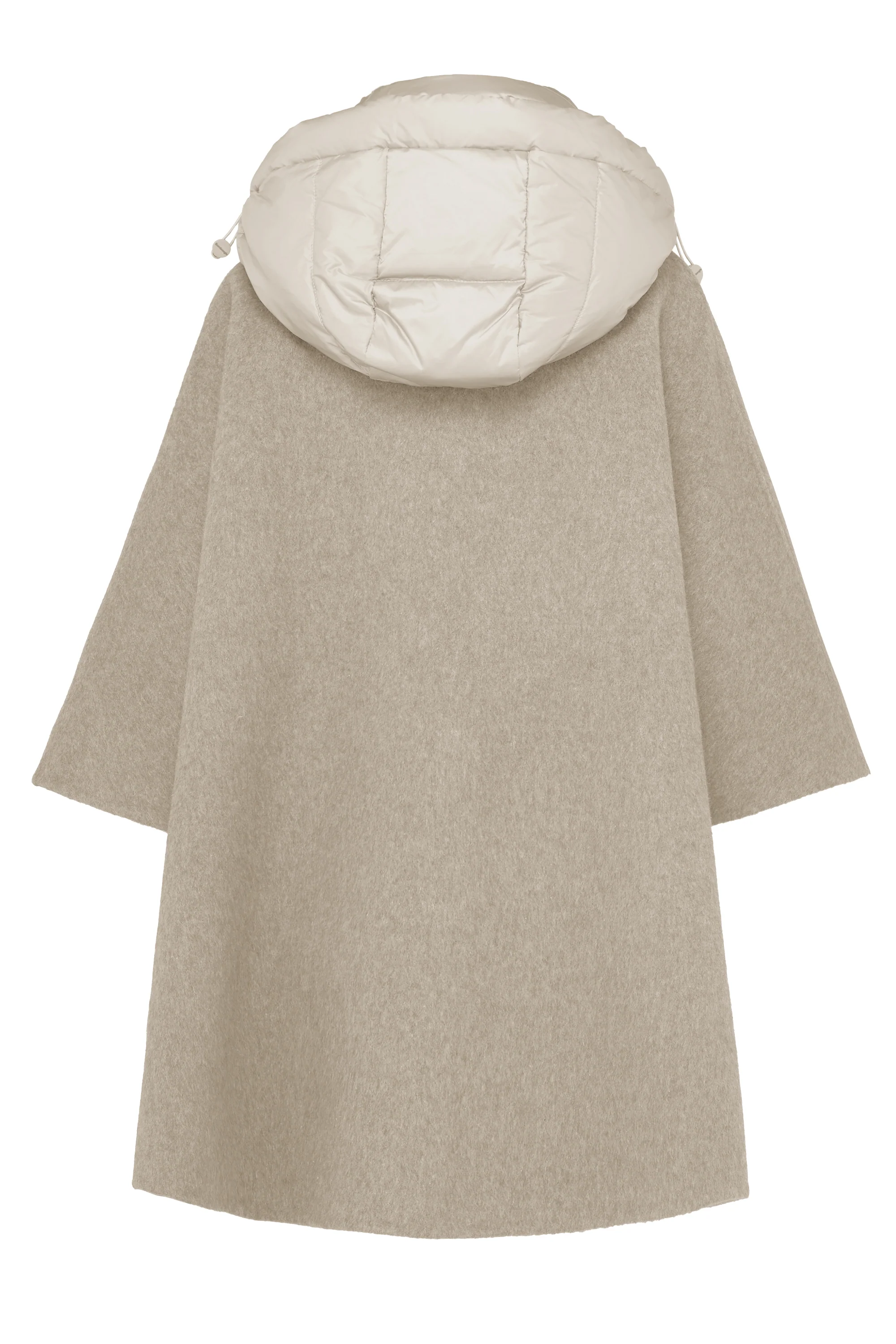 Mantella corta in lana effetto alpaca con cappuccio - Image 15