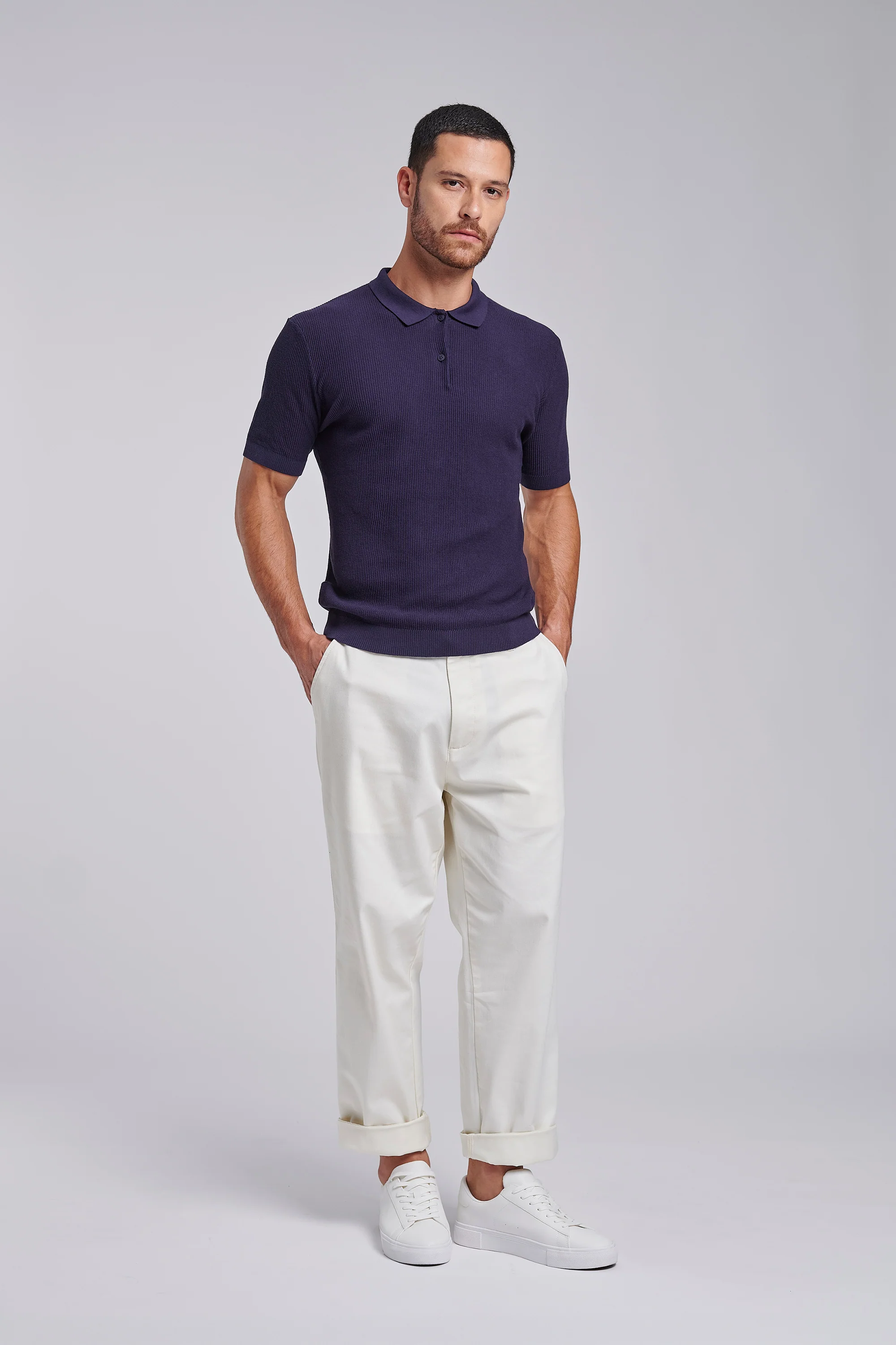 Pantalone wide fit in cotone stretch - Image 16