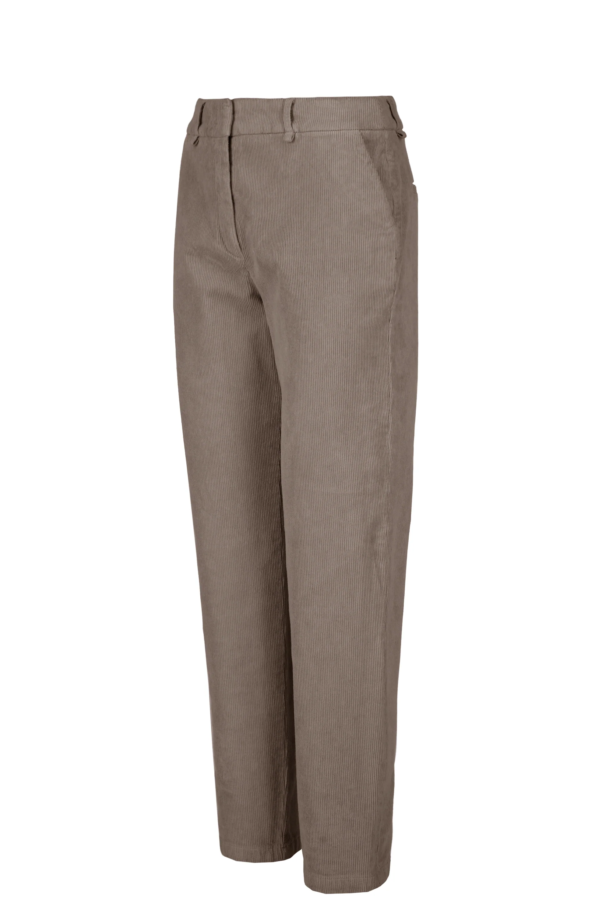 Pantaloni chino donna slim in velluto mille righe elasticizzato - Image 2
