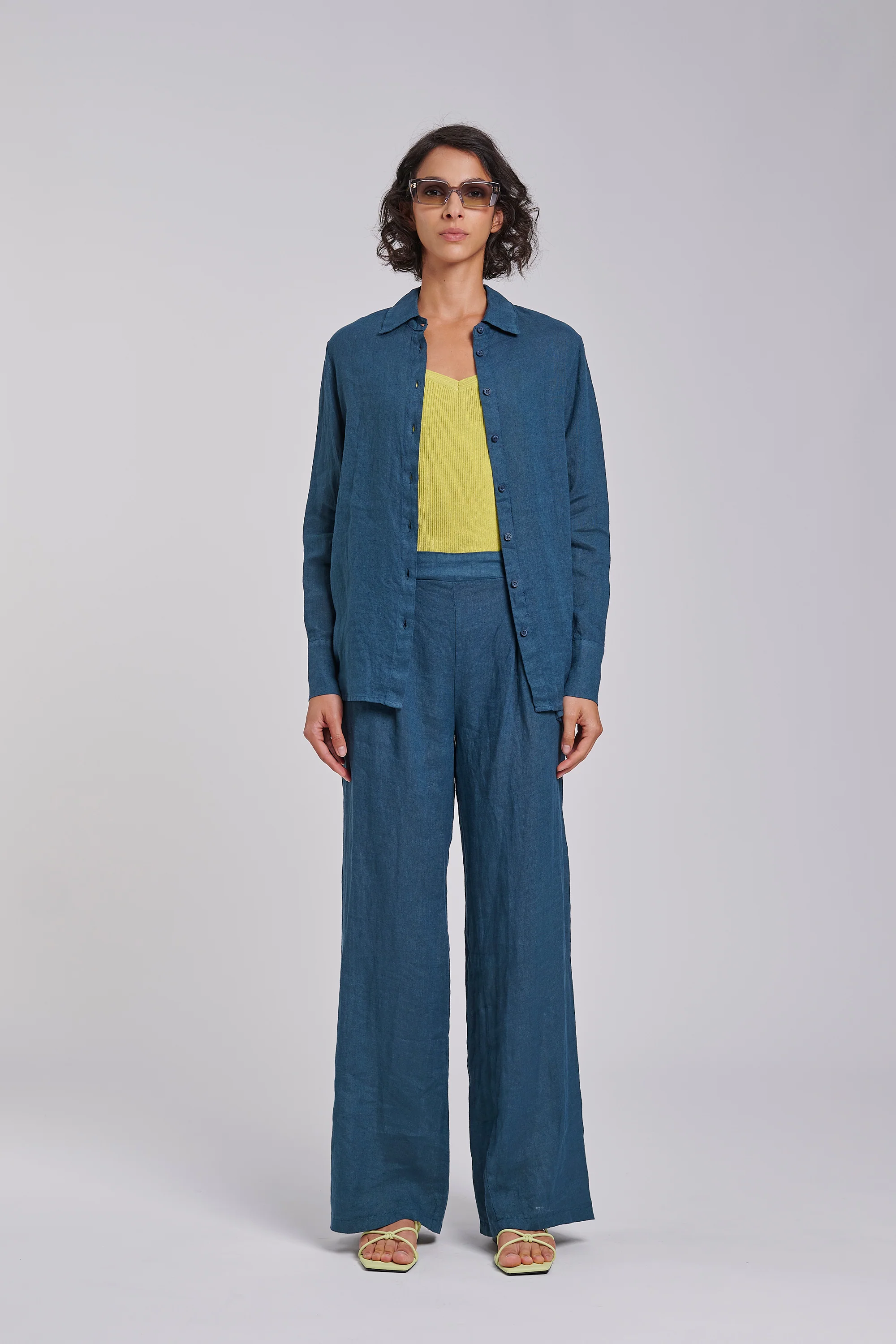 Pantaloni palazzo in lino - Image 24