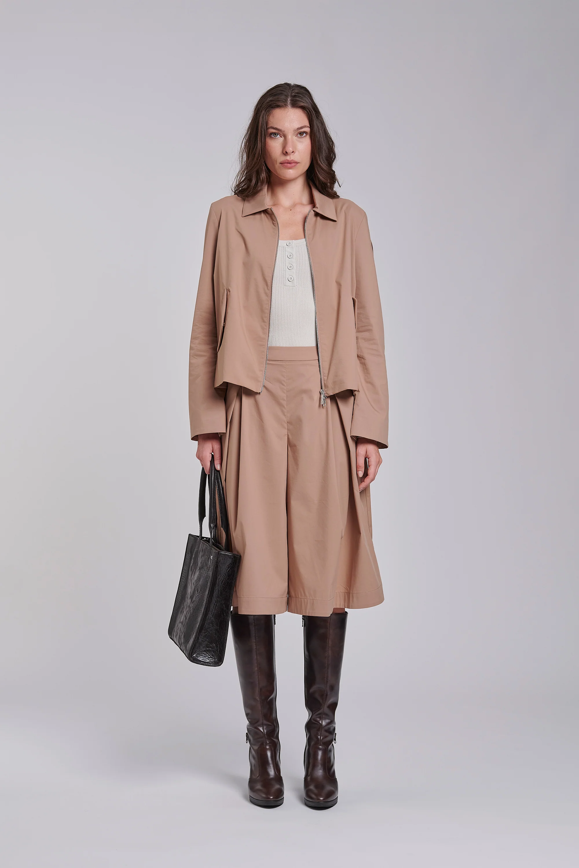 Pantaloni wide fit in raso di cotone - Image 4